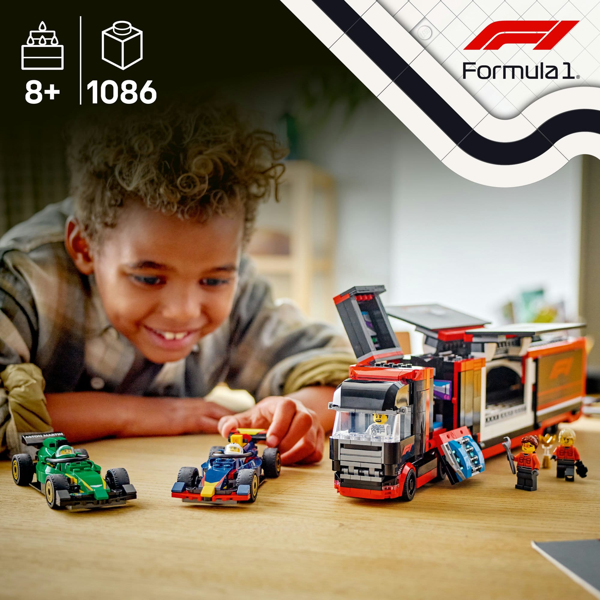 LEGO® City F1® Truck with RB20 & AMR24 F1® Cars Toy Racing Transporter Set