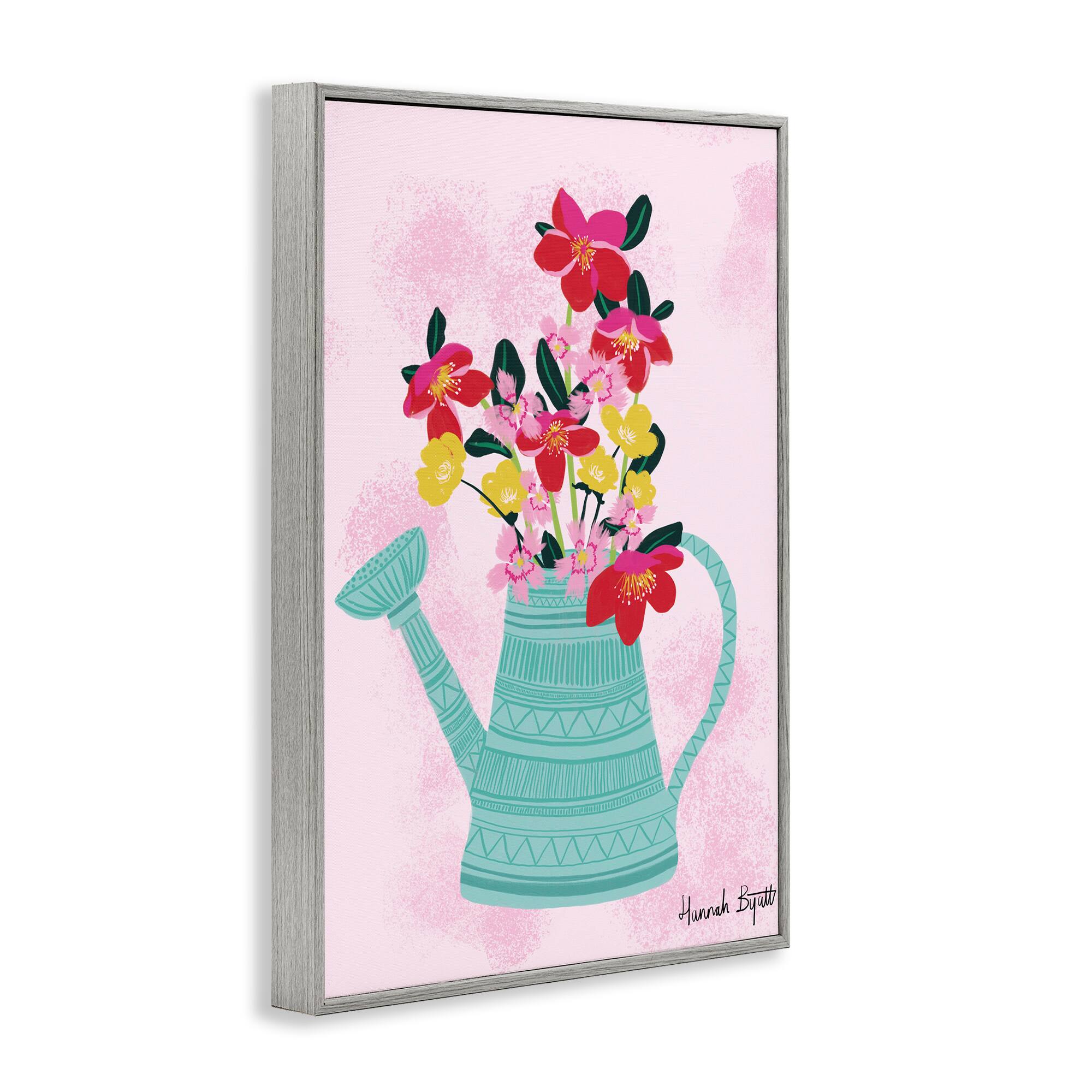 Stupell Industries Local Flora in Watering Can Framed Giclée Wall Art