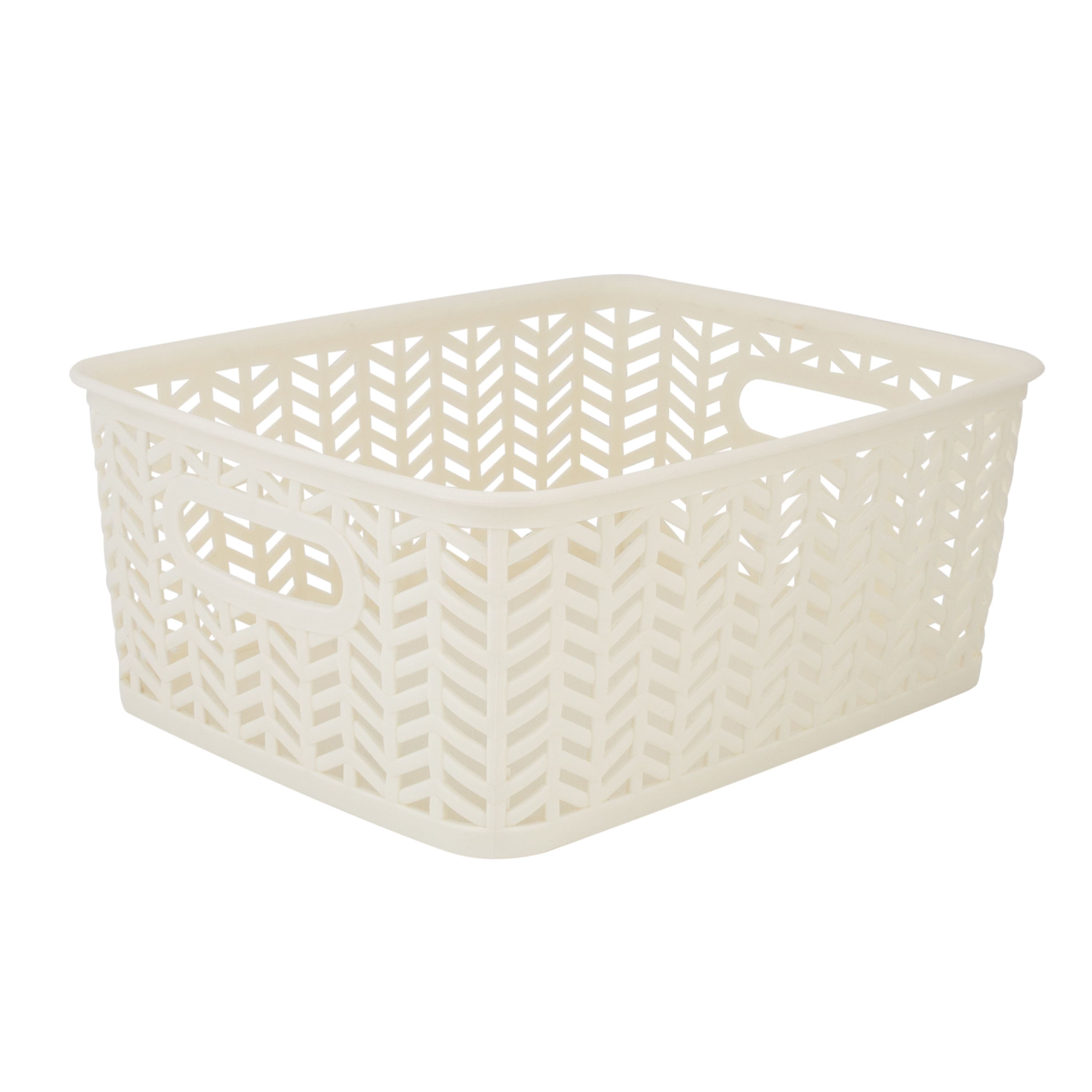 Simplify Small Herringbone Storage Basket, 3ct.