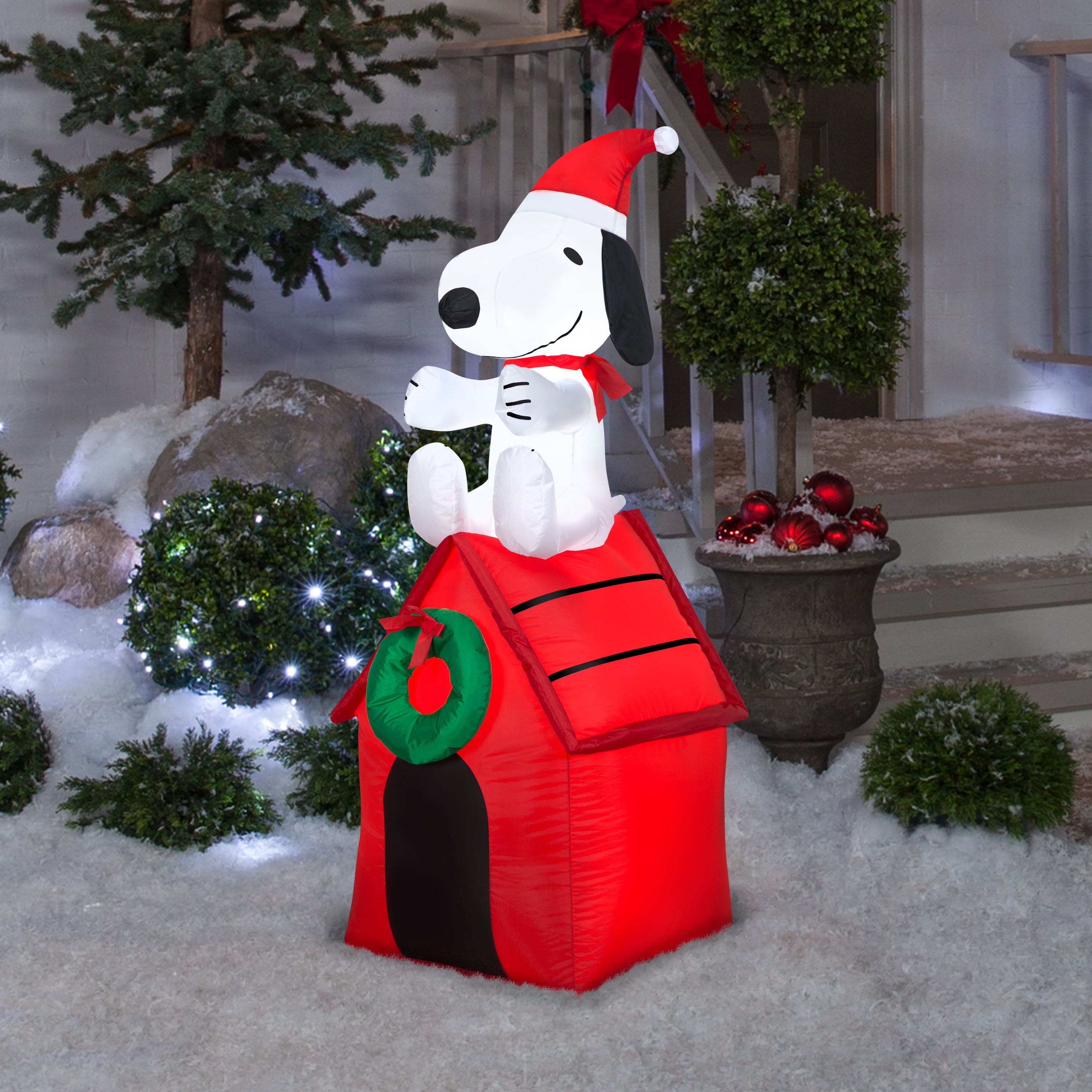 4ft. Airblown® Inflatable Christmas Snoopy on Dog House