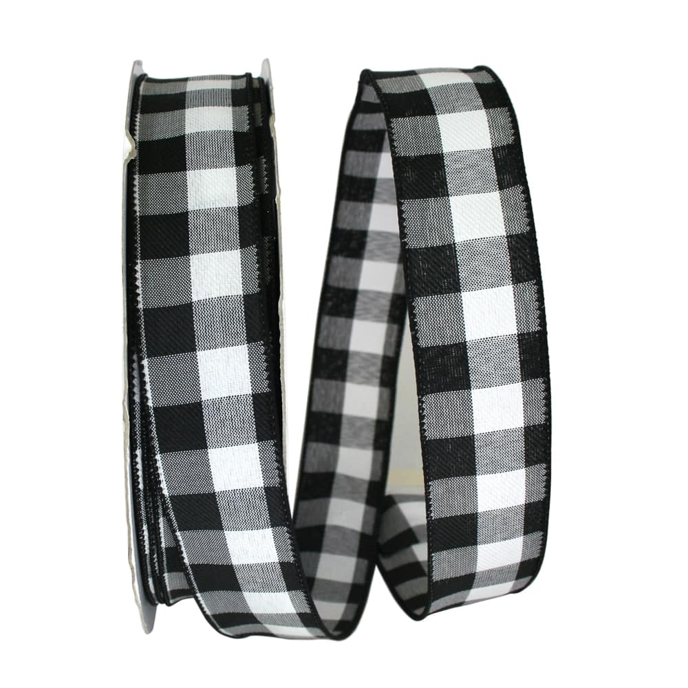 JAM Paper 1.5" x 50yd. Wired Celine Plaid Ribbon