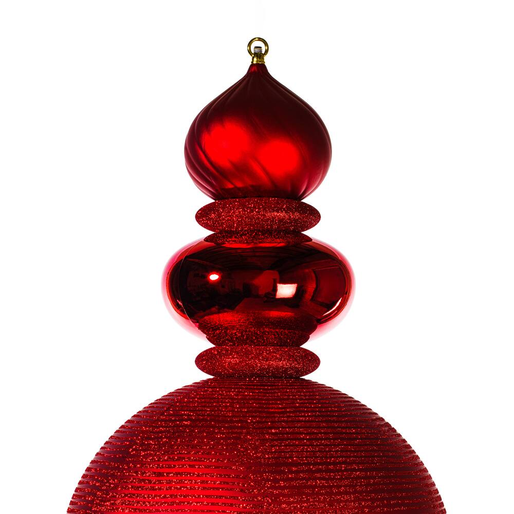 Vickerman 62" Red Shiny, Matte & Glitter Finishes Finial Ornament