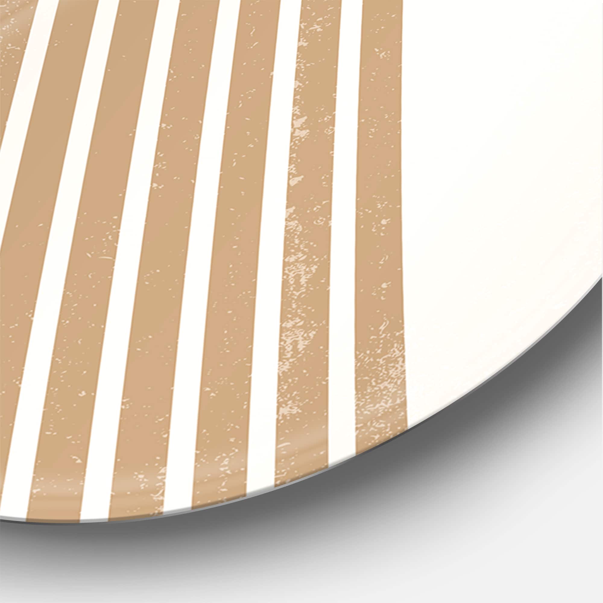 Designart - Abstract Sun Moon Leaves I - Modern Metal Circle Wall Art