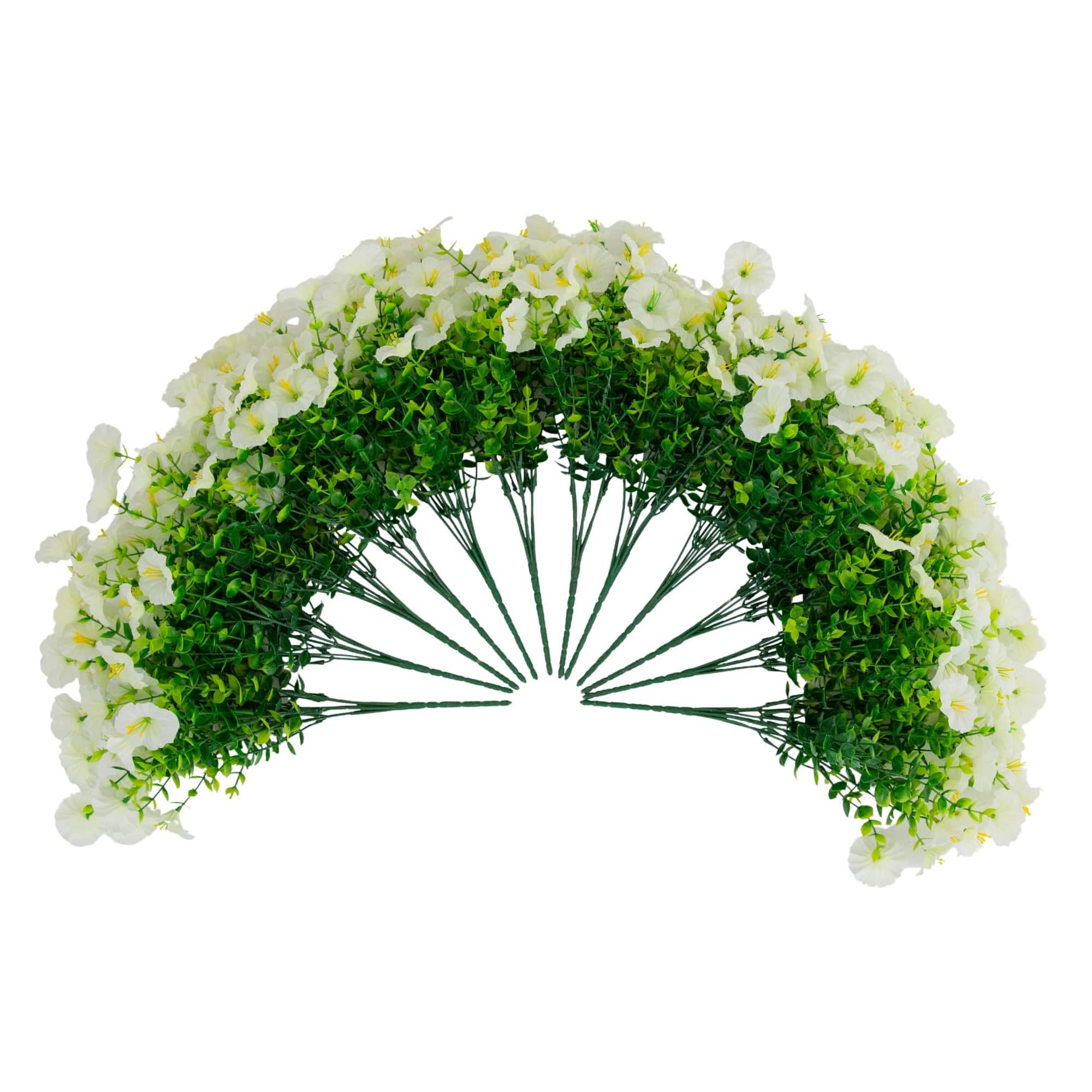 14" UV Resistant Artificial Morning Glory Bushes, 12ct.