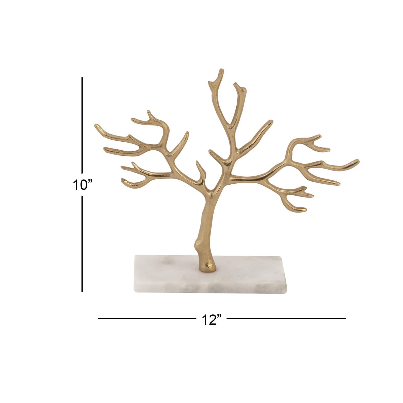 CosmoLiving by Cosmopolitan 10" Gold Marble Jewelry Stand