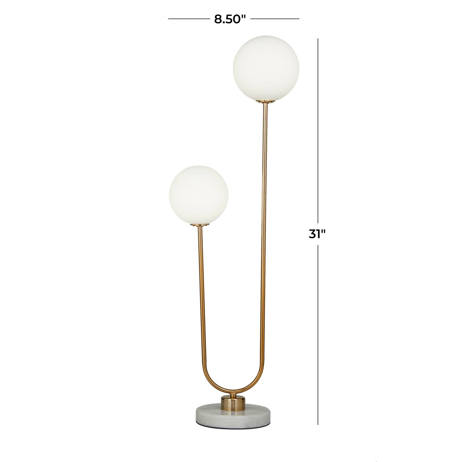 31" 2 Orb Table Lamp with Marble Base