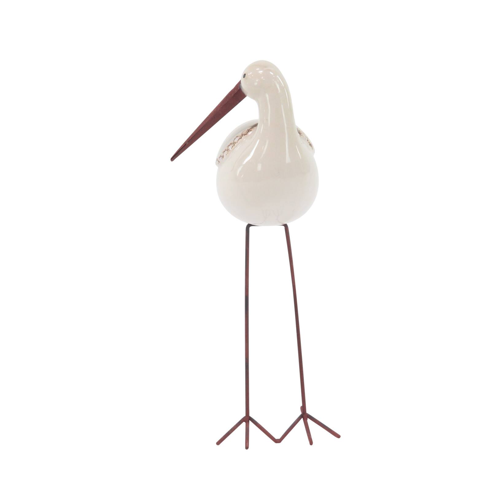 White Stoneware Coastal Birds Sculpture Set
