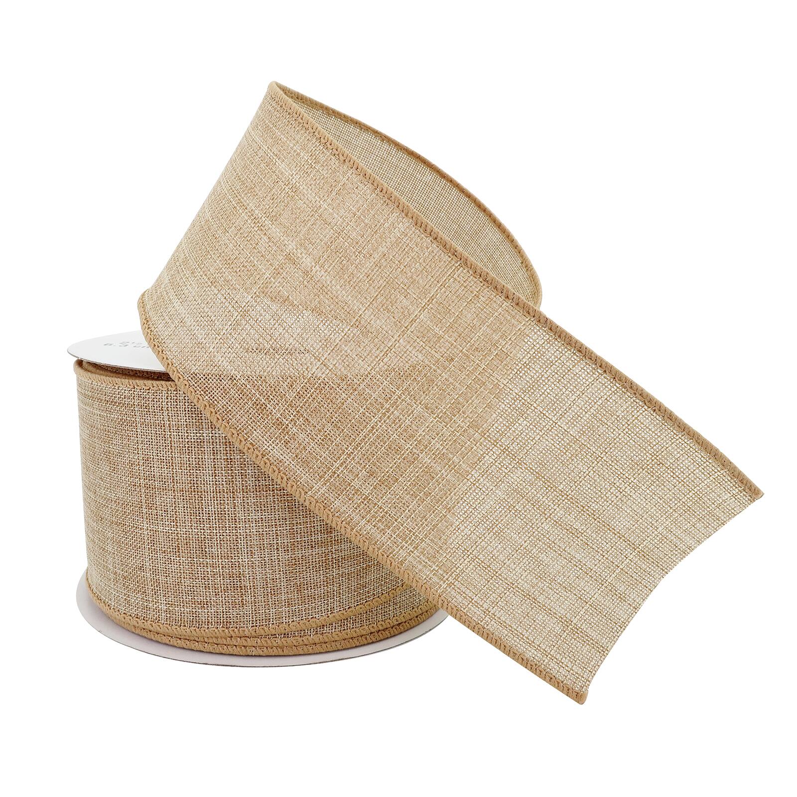 12 Pack: 2.5" x 25ft. Faux Linen Wired Ribbon by Celebrate It®