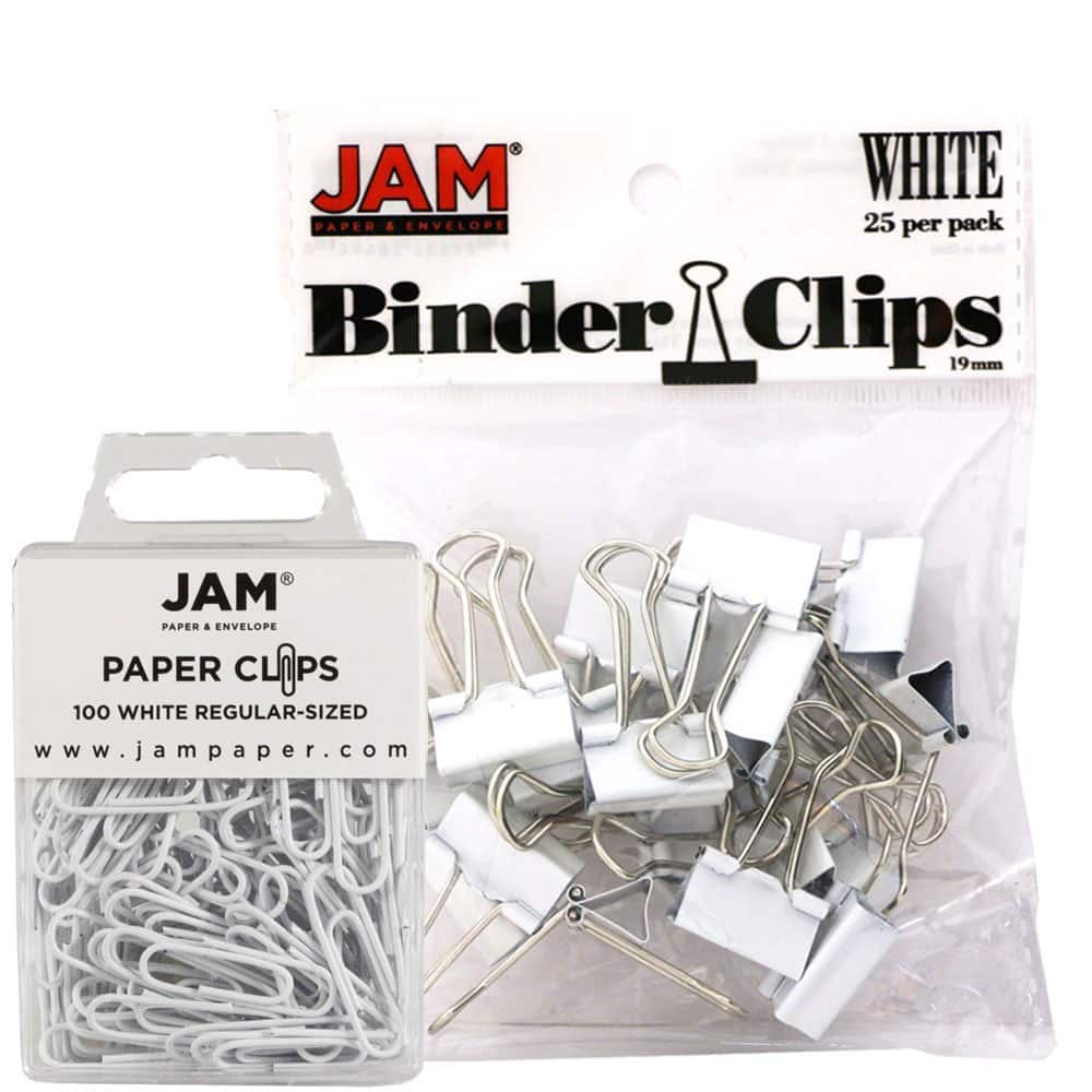 JAM Paper Desk Essentials Paper Clips & Binder Clips Kit