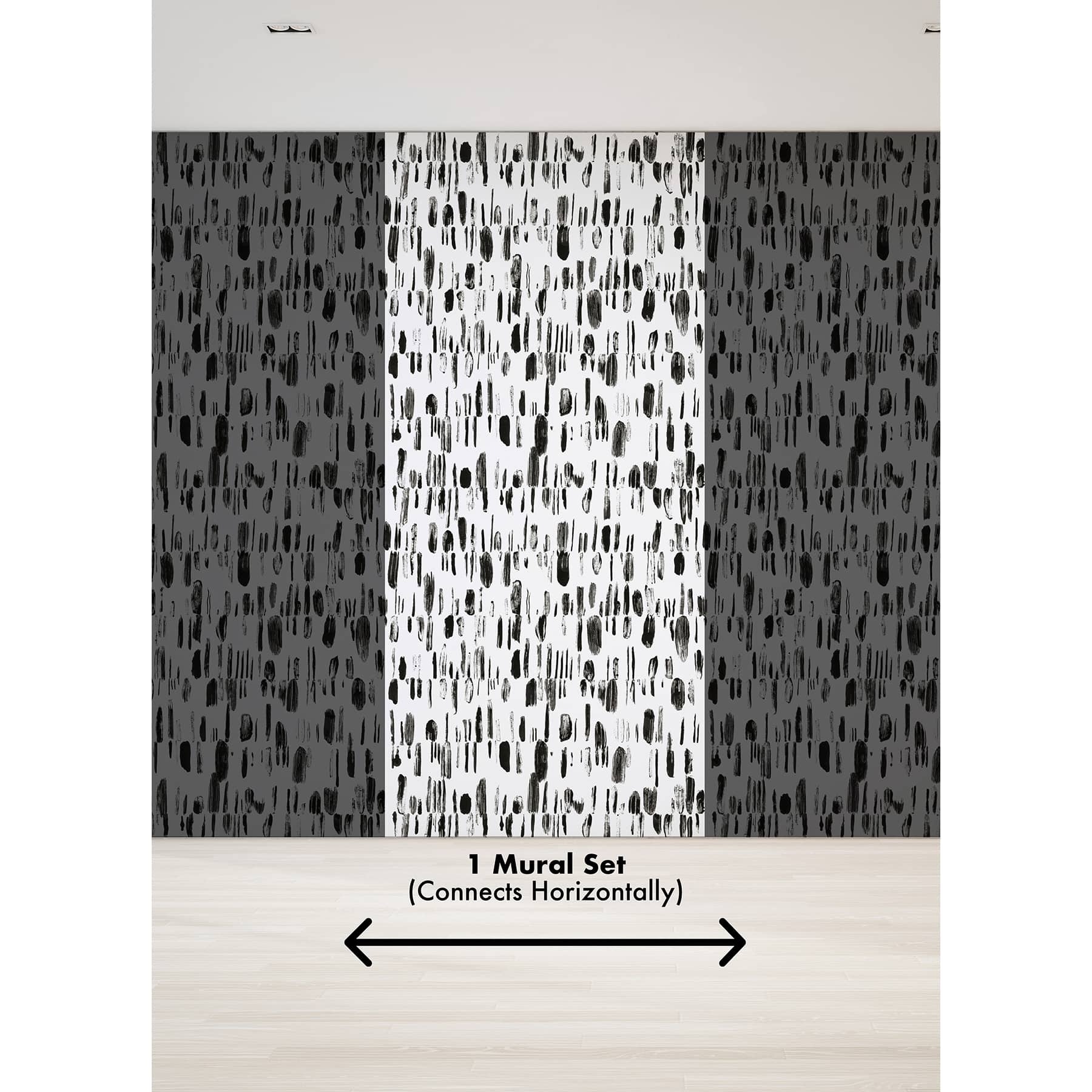 Katie Hunt Black Bold Brush Strokes Wall Mural