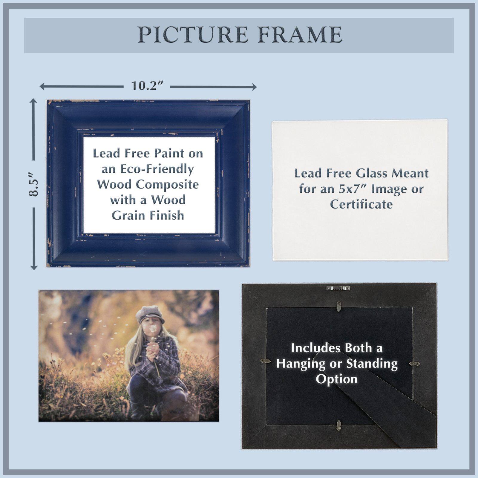 DII® Distressed Black Farmhouse Frame