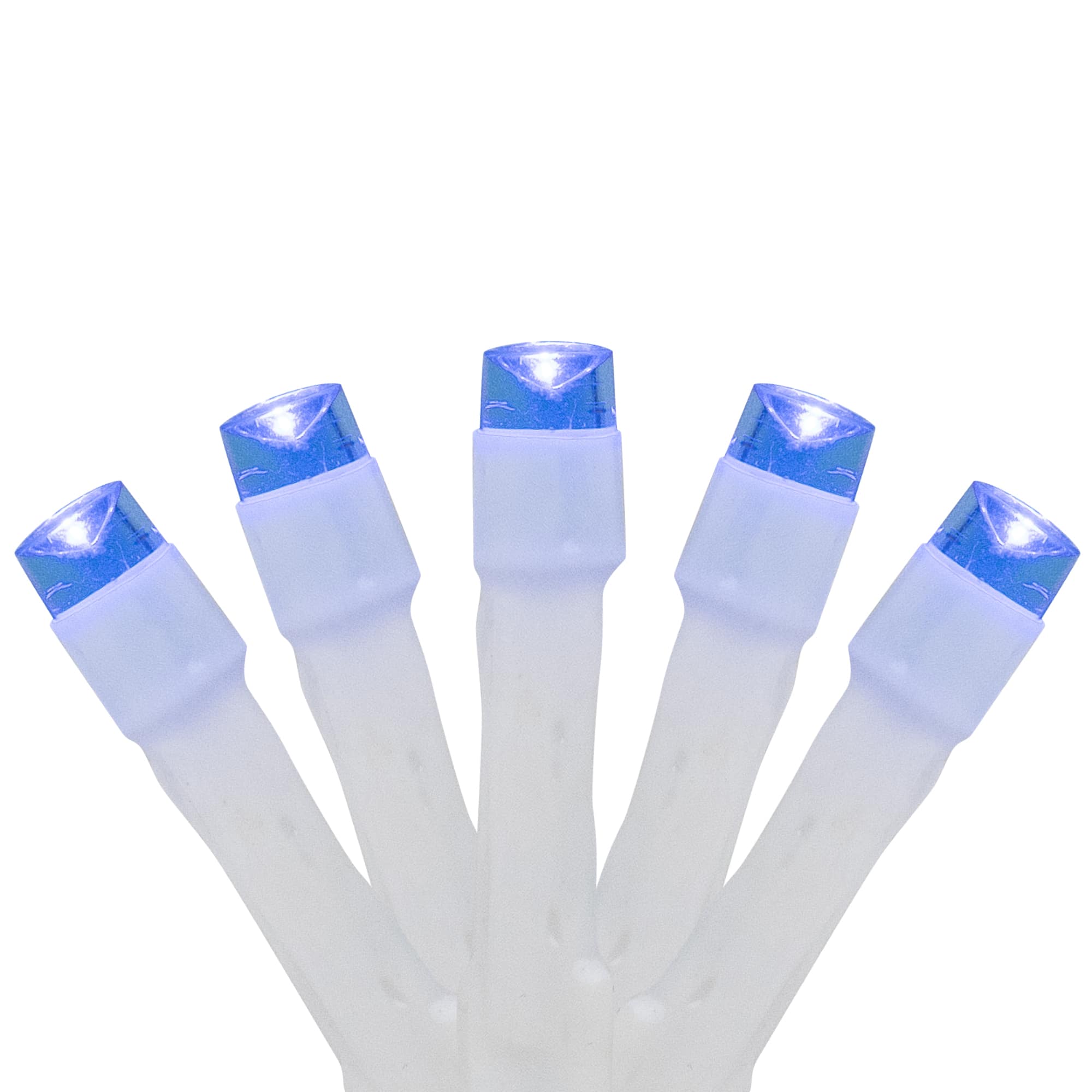 Northlight Set of 20 Battery Operated Blue Led Wide Angle Christmas Lights - White Wire - Blue