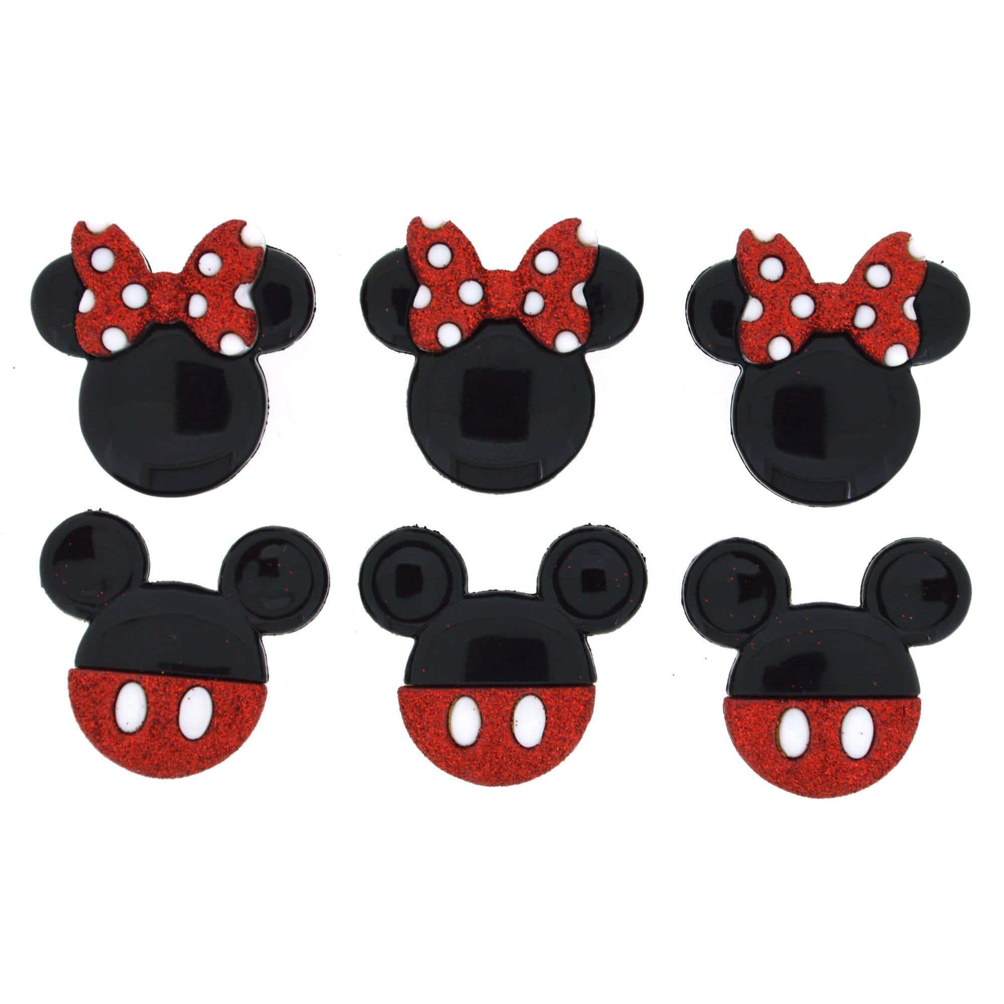 Disney® Mickey & Minnie Glitter Button Set