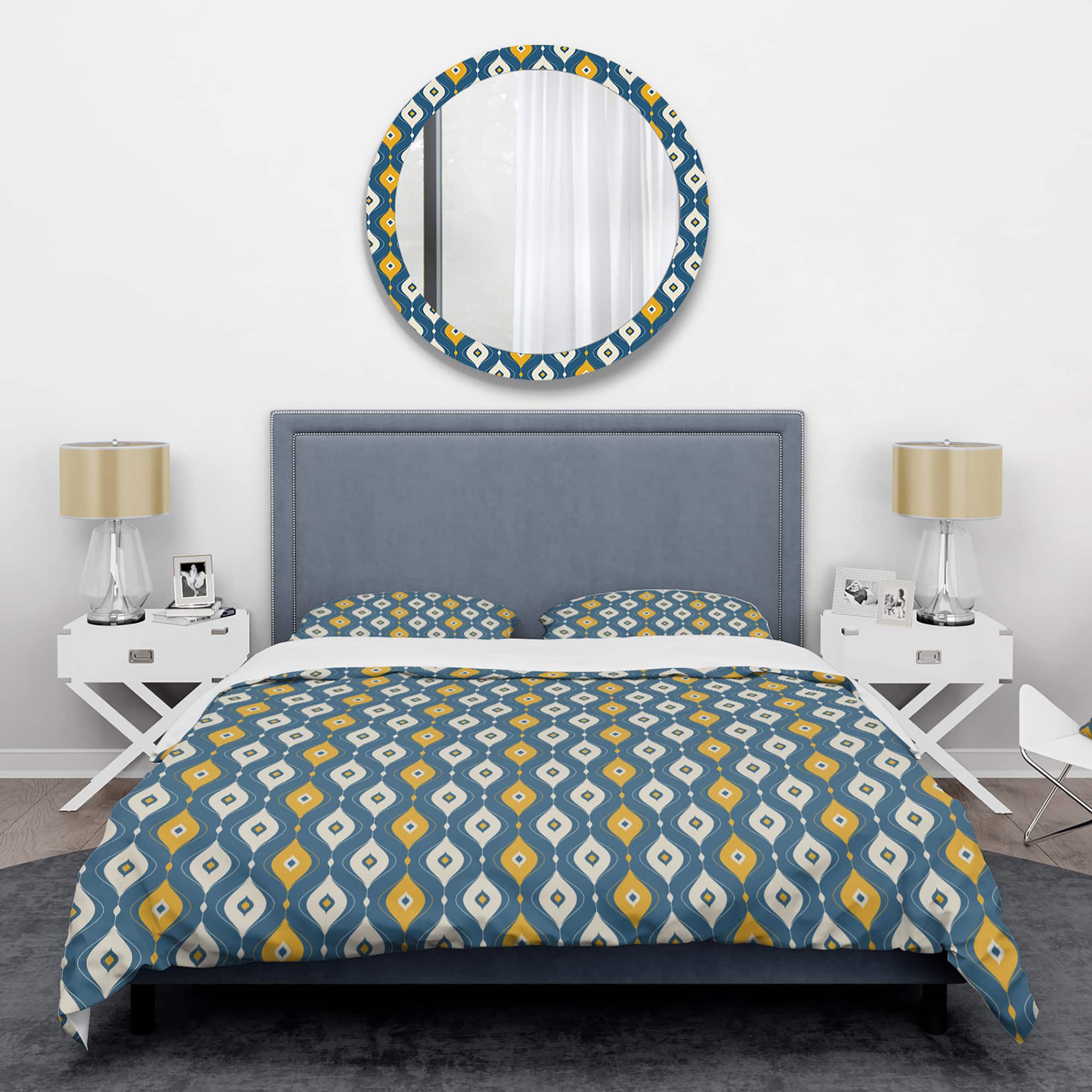 Designart 'Retro Abstract Pattern II' Mid-Century Duvet Cover Set