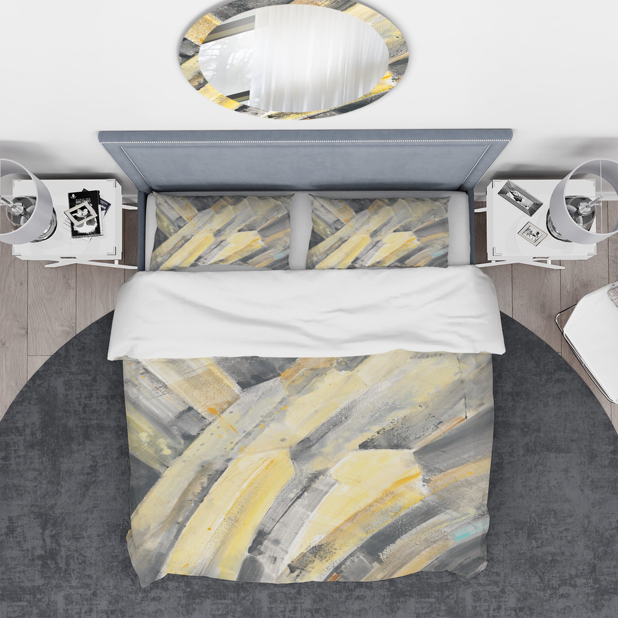 Designart 'Geometric Beige Glacier' Geometric Bedding Set - Duvet Cover & Shams