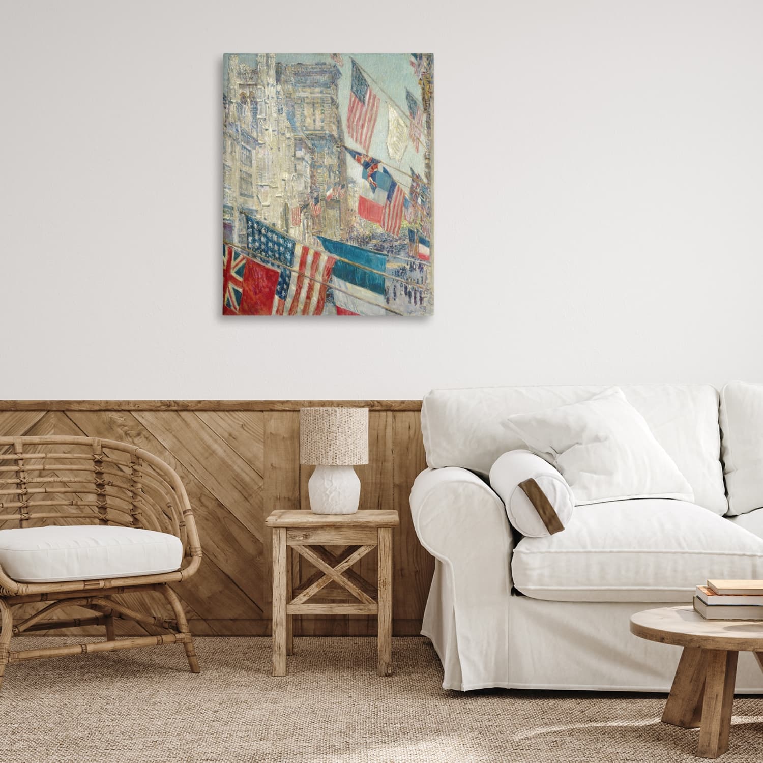 Stupell Industries Classic Americana Flags Canvas Wall Art