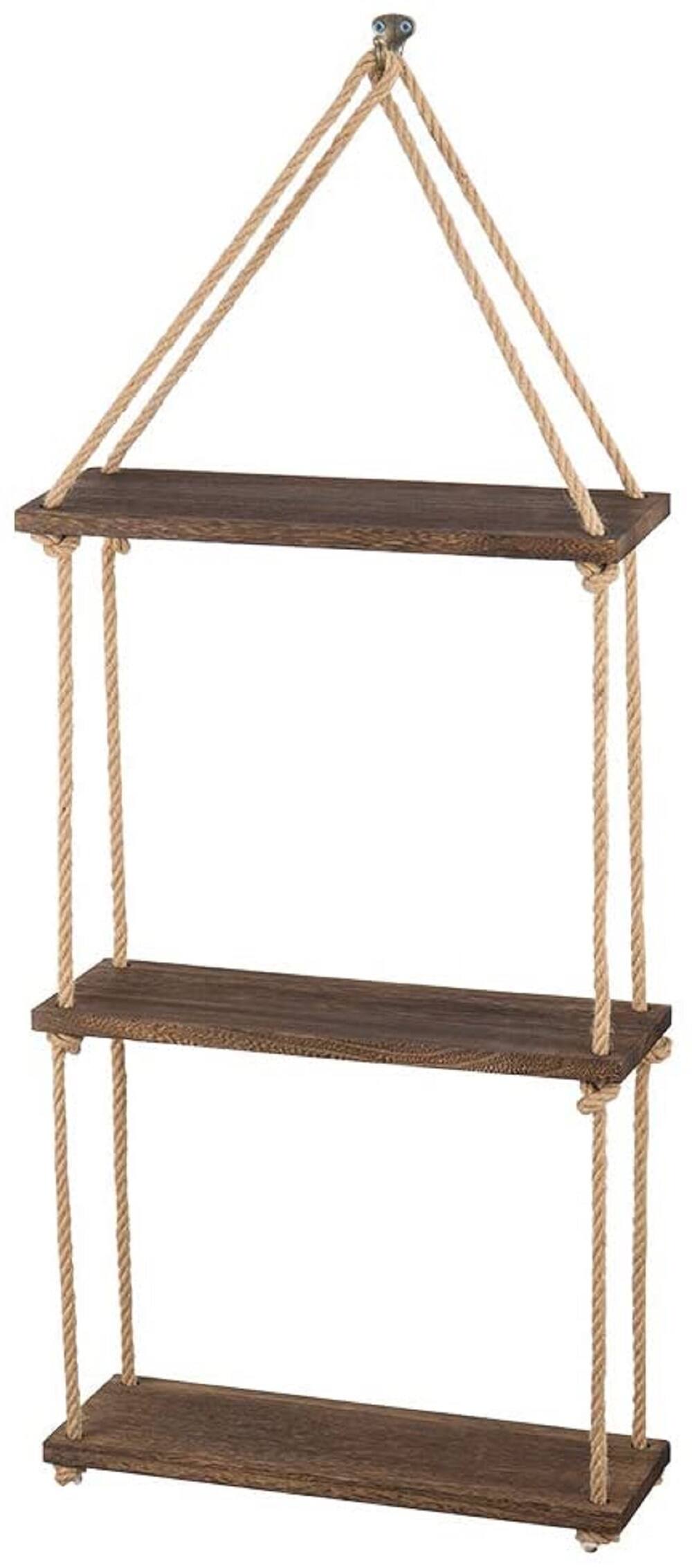 NEX™ Liantral 3-Tier Wood & Rope Hanging Shelves