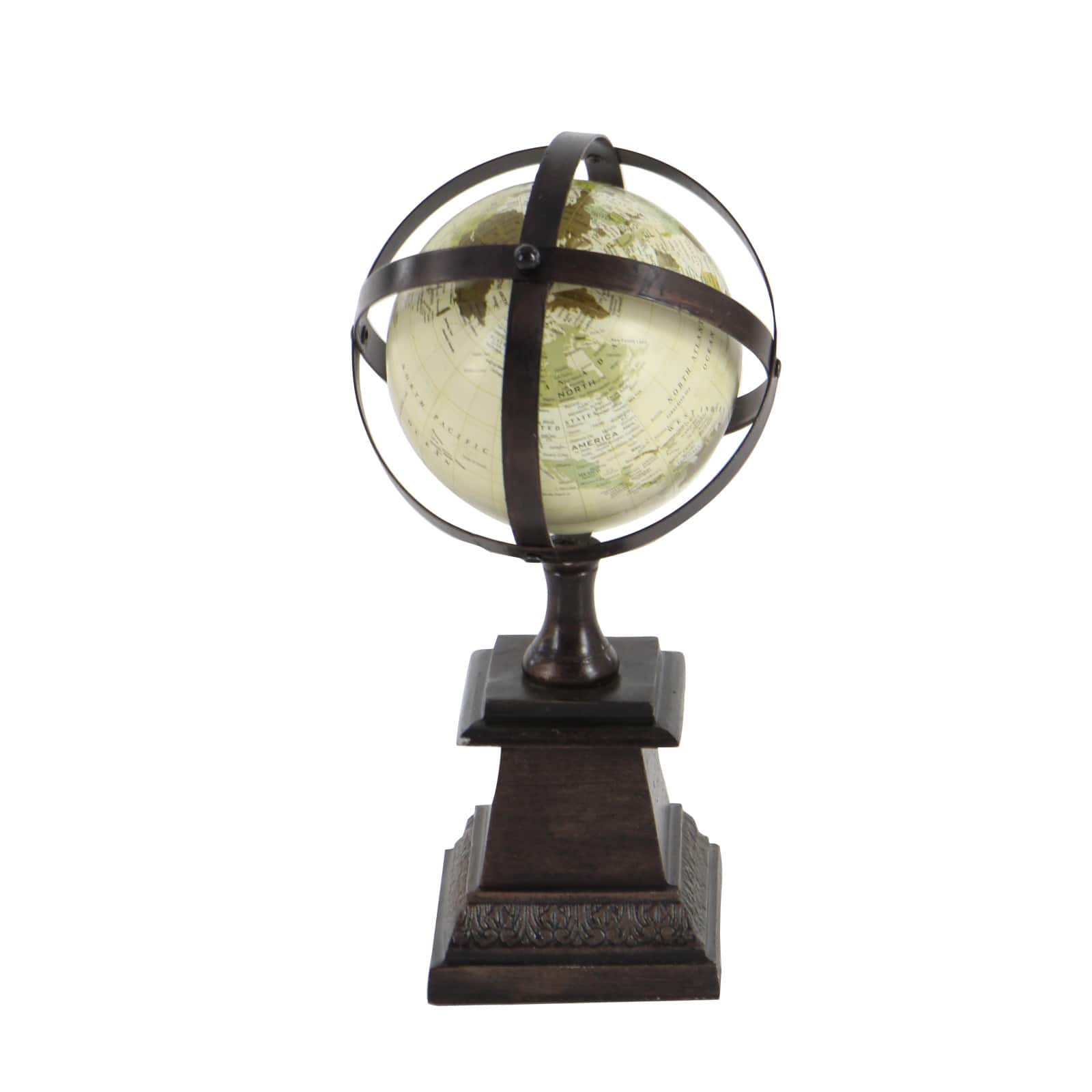 12" Brown Aluminum Industrial Globe