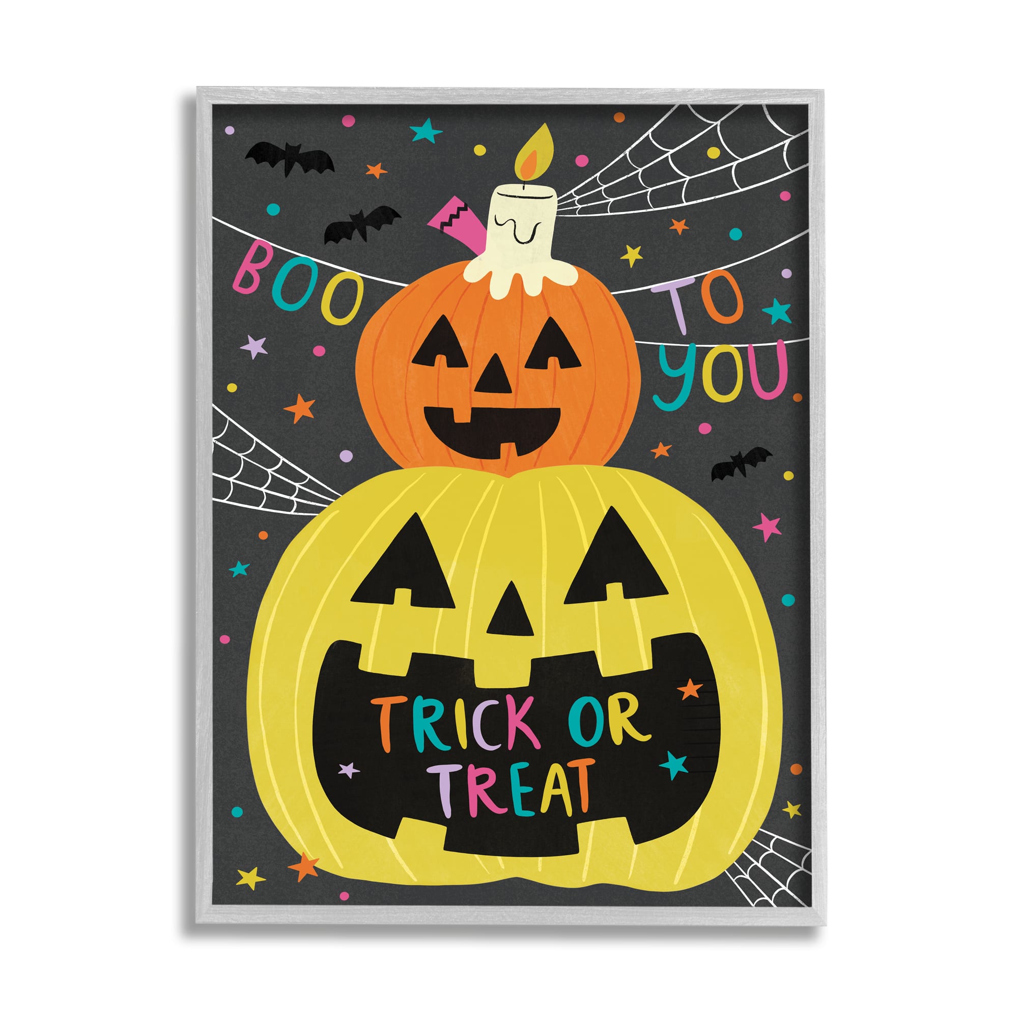 Stupell Industries Boo To You Fun Jack-O-Lanterns Framed Giclee Art