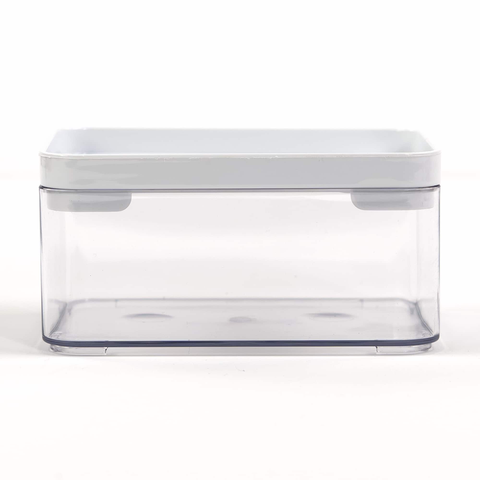 Everything Mary Small Clear Plastic Storage Box with White Lid