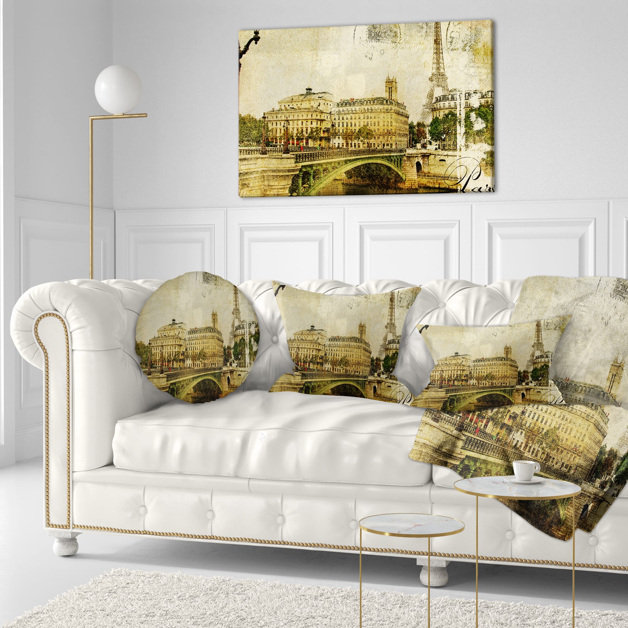 Designart - Vintage Paris - Abstract Cityscape Art