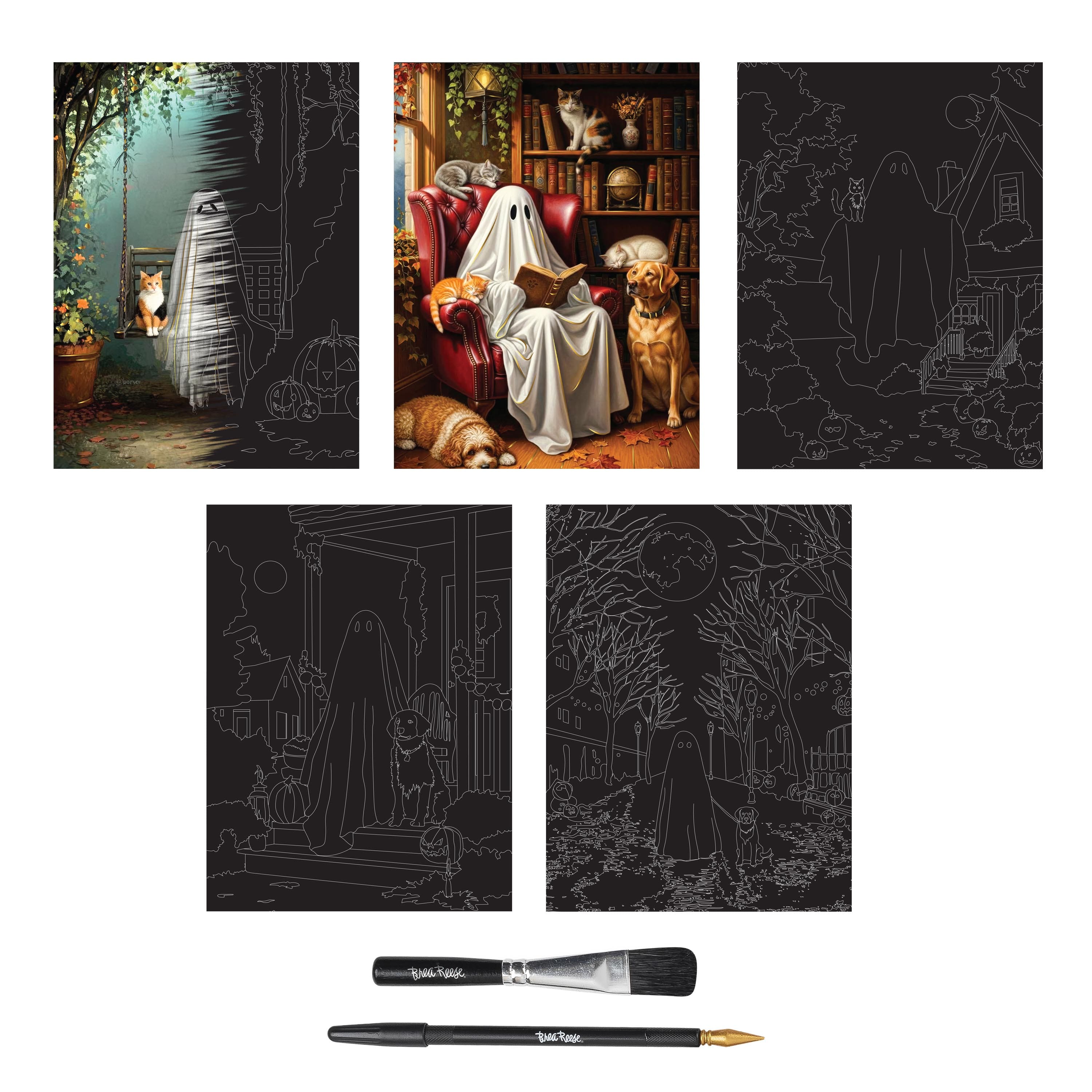 Brea Reese® 9" x 12" Ghosts & Pets Scratch Art Paper Pad