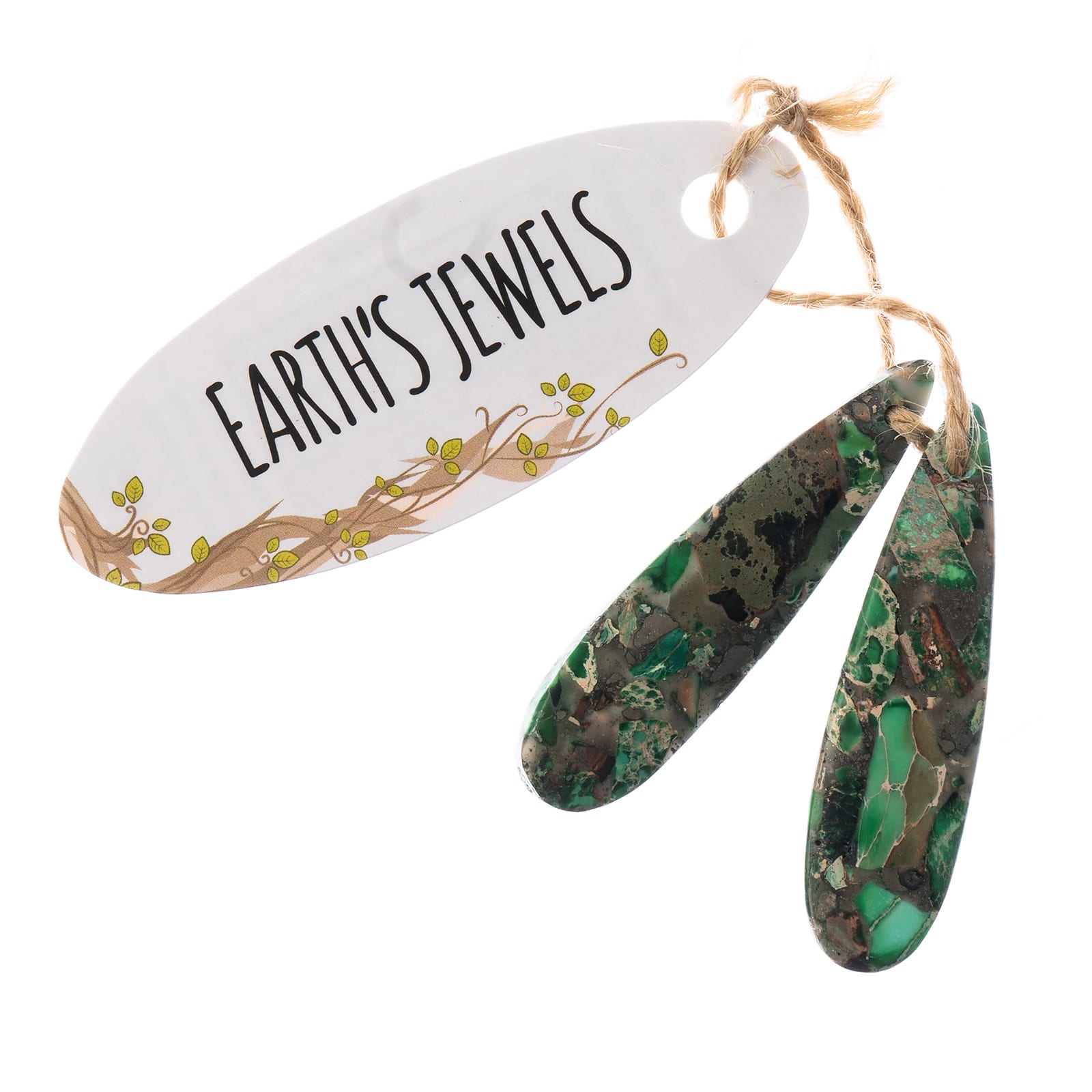 John Bead Earth’s Jewels Imperial Jasper Teardrop Pendant Slices, 2ct.