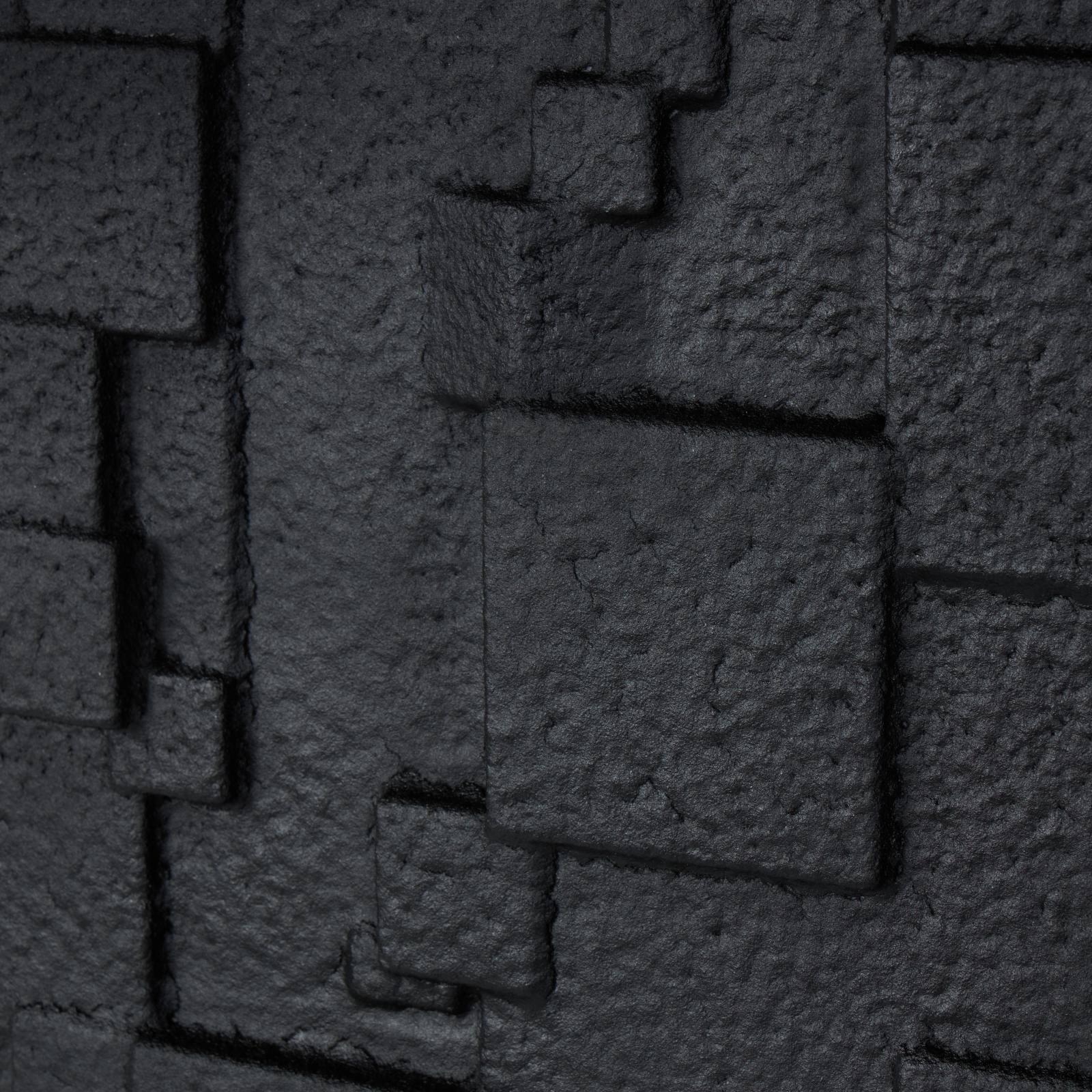 31.5" Black Wood Geometric Dimensional Textured Shapes Home Wall Décor