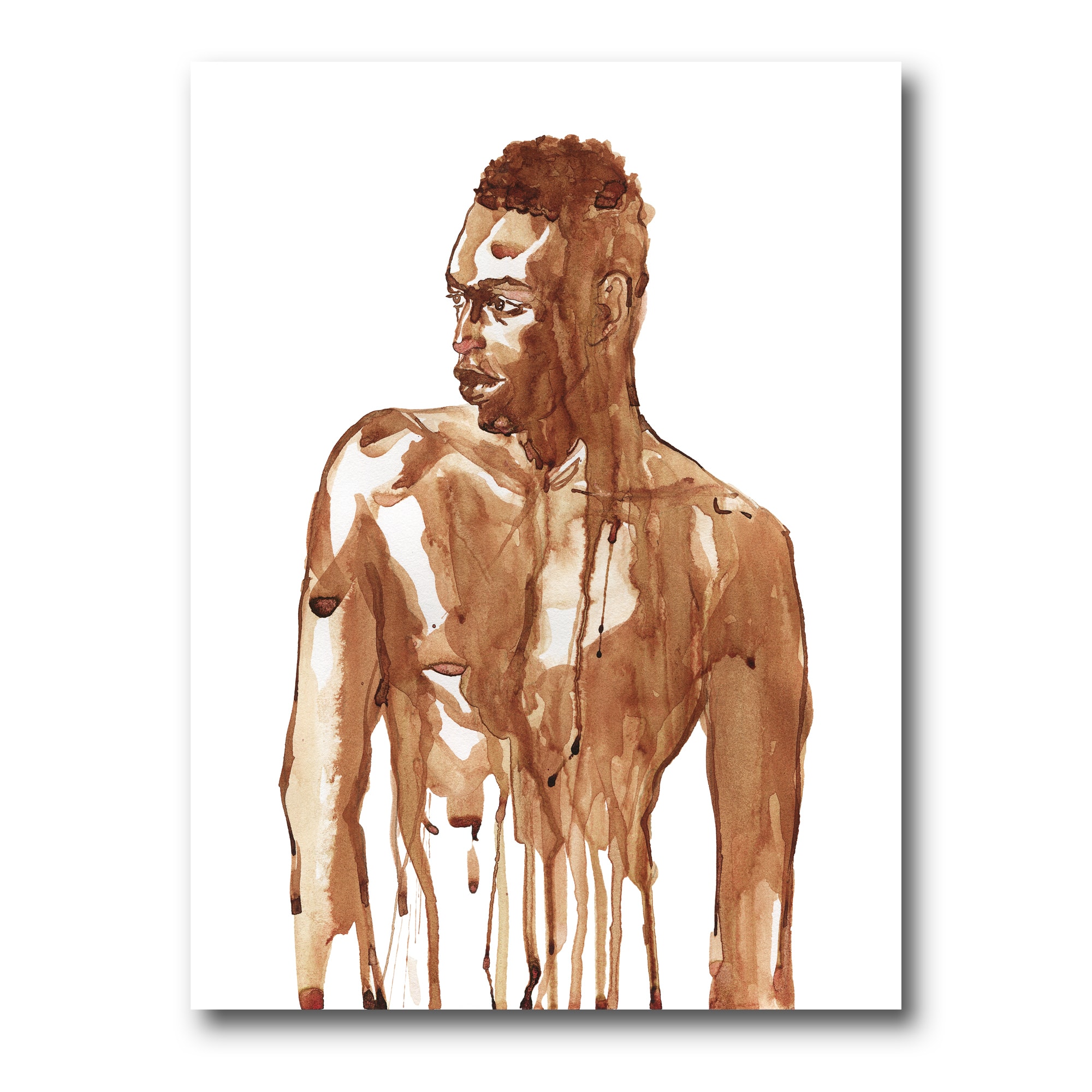 Designart - Handsome African Man Portrait On White II - Modern Canvas Wall Art Print