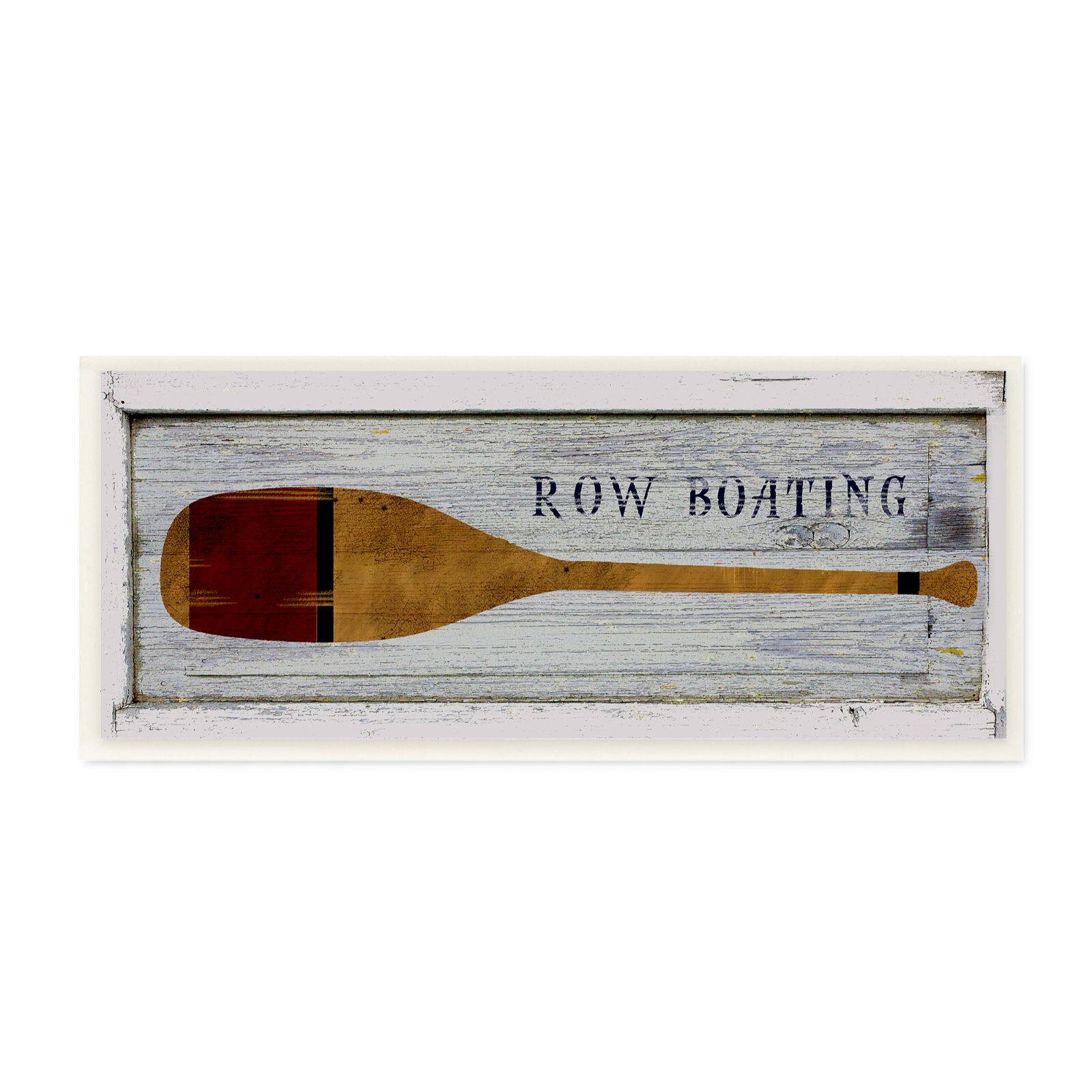 Stupell Industries Rustic Gray Oar Row Boating Wooden Wall Accent