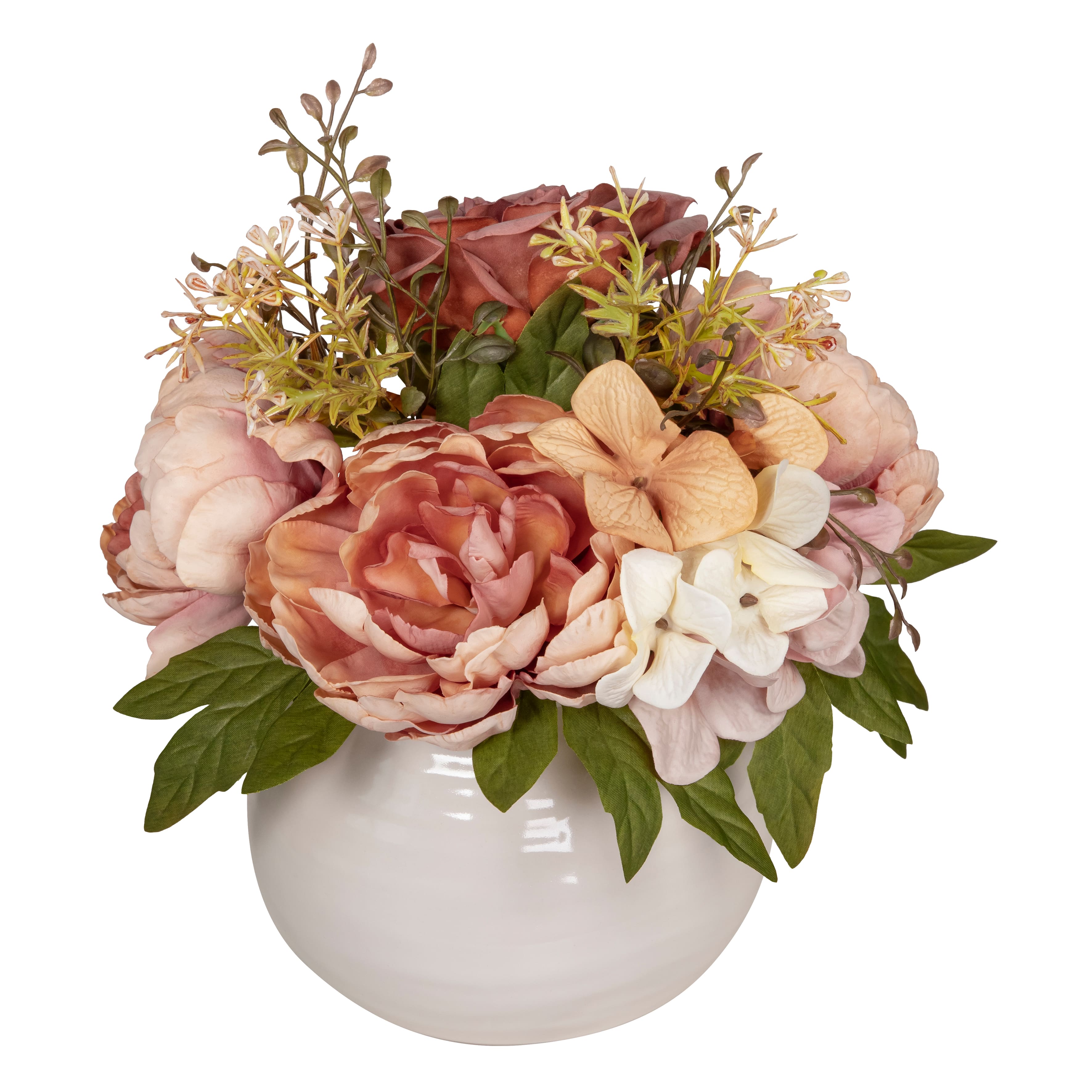 10" Orange Peony Mix Real Touch Premade Arrangement by Ashland®