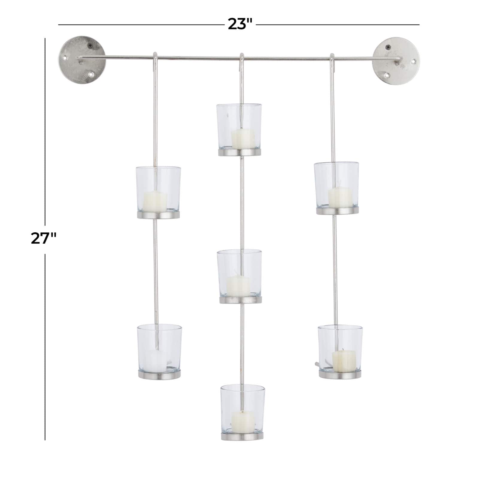CosmoLiving by Cosmopolitan 27" Silver Contemporary Wall Sconce