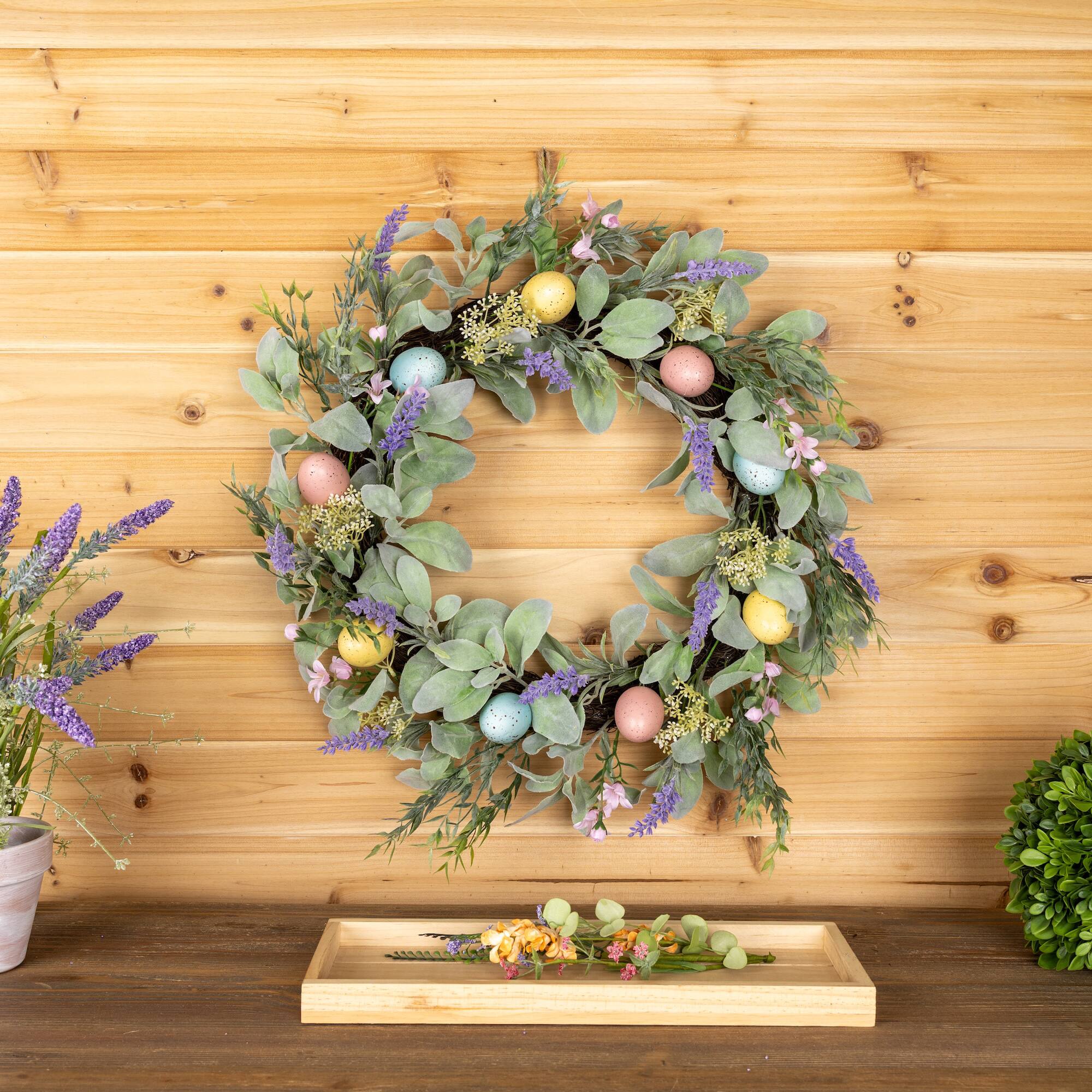 22" Pastel Egg Daisy Wreath