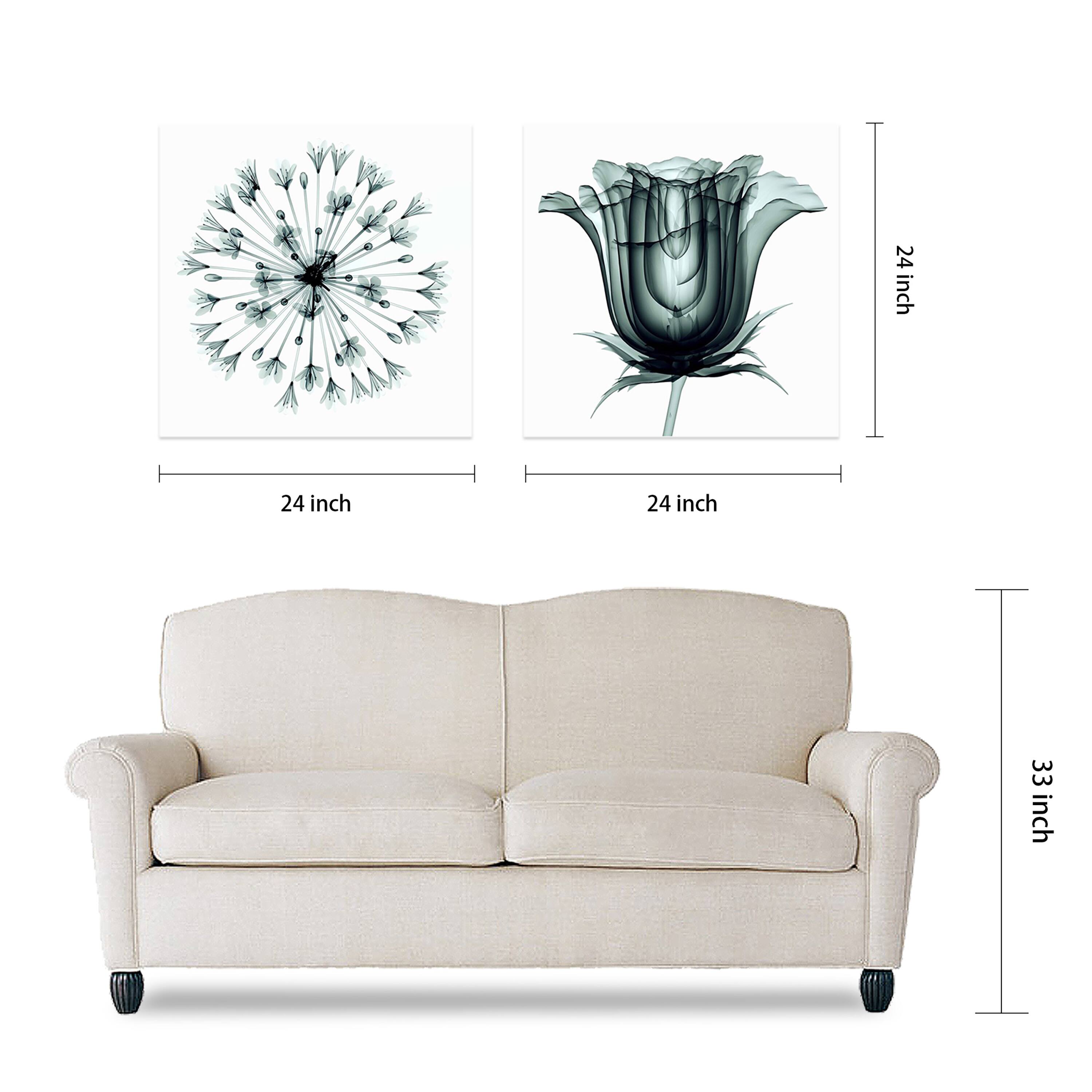 Empire Art Direct 24" x 24" African Bluebell Rose Veil Frameless Printed Tempered Glass Wall Art Set