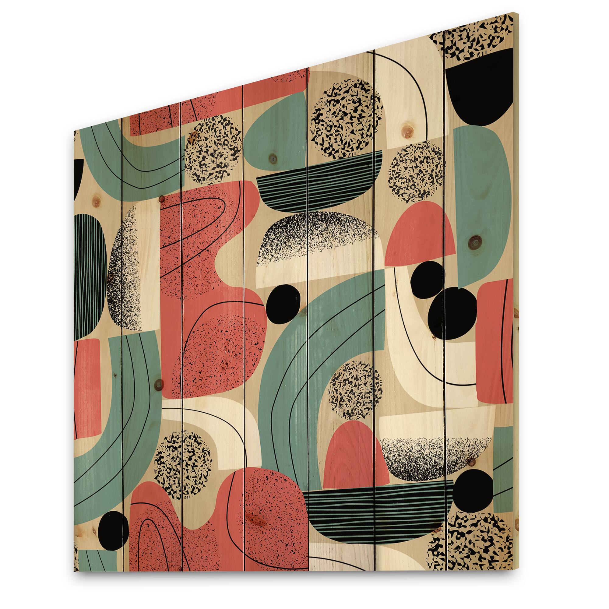 Designart - Retro Shapes With Abstract Suns and Moons III