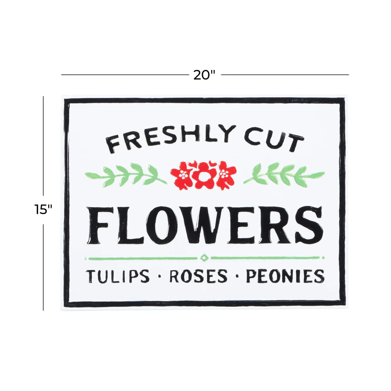 20" White Farmhouse Metal Wall Sign