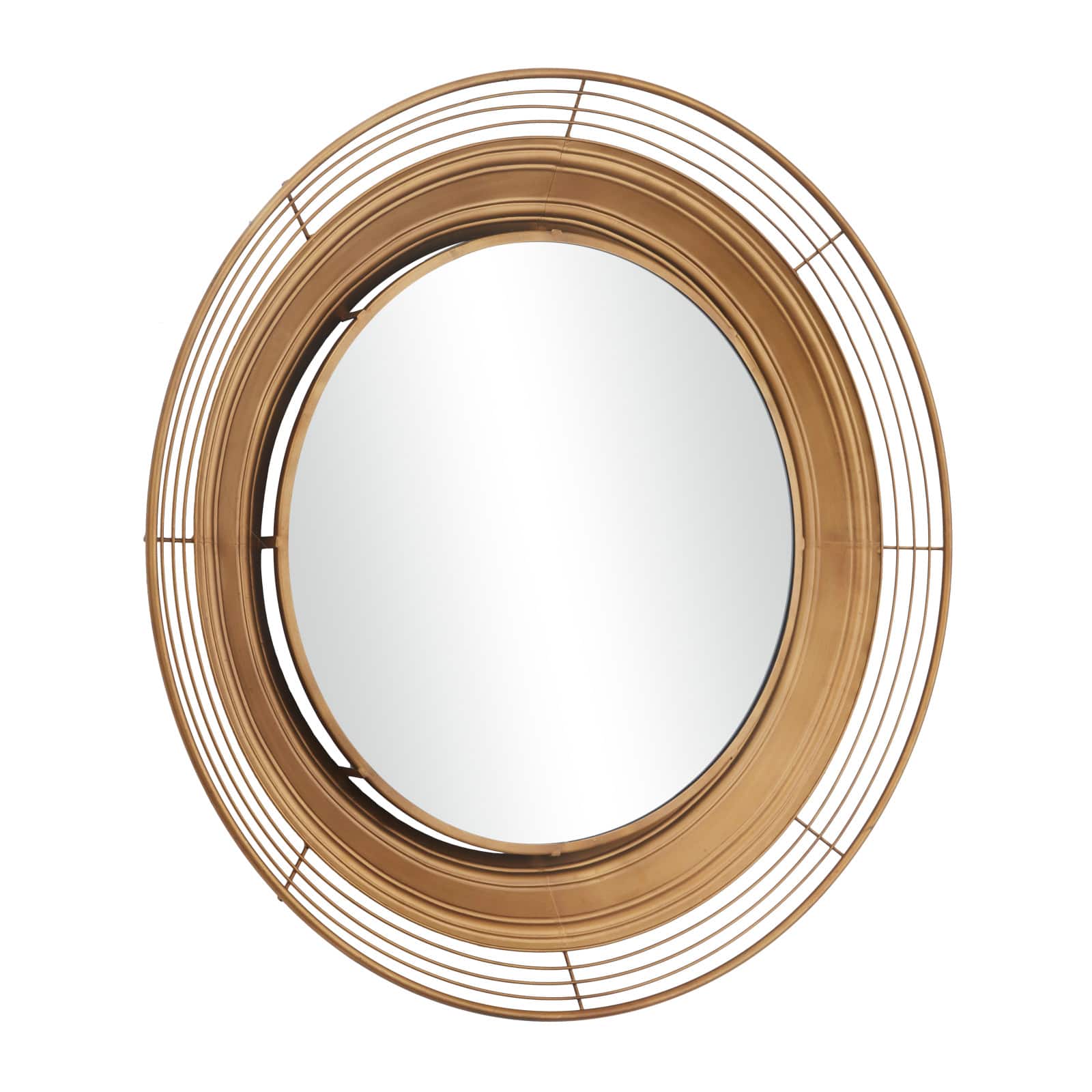 Brown Metal Bohemian Wall Mirror 36" x 36" x 4"