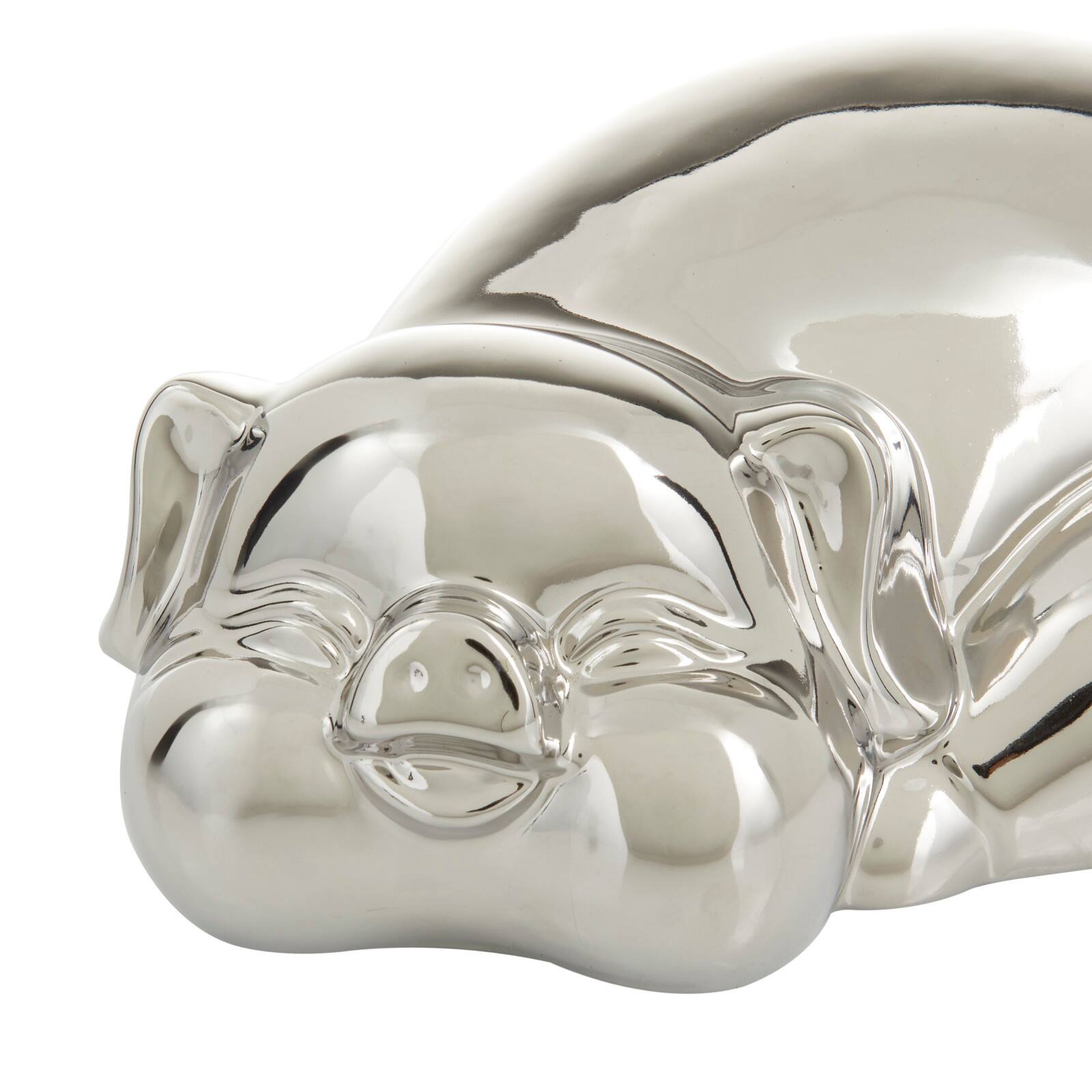 CosmoLiving by Cosmopolitan Silver Porcelain Contemporary Sculpture, 5" x 13" x 9"