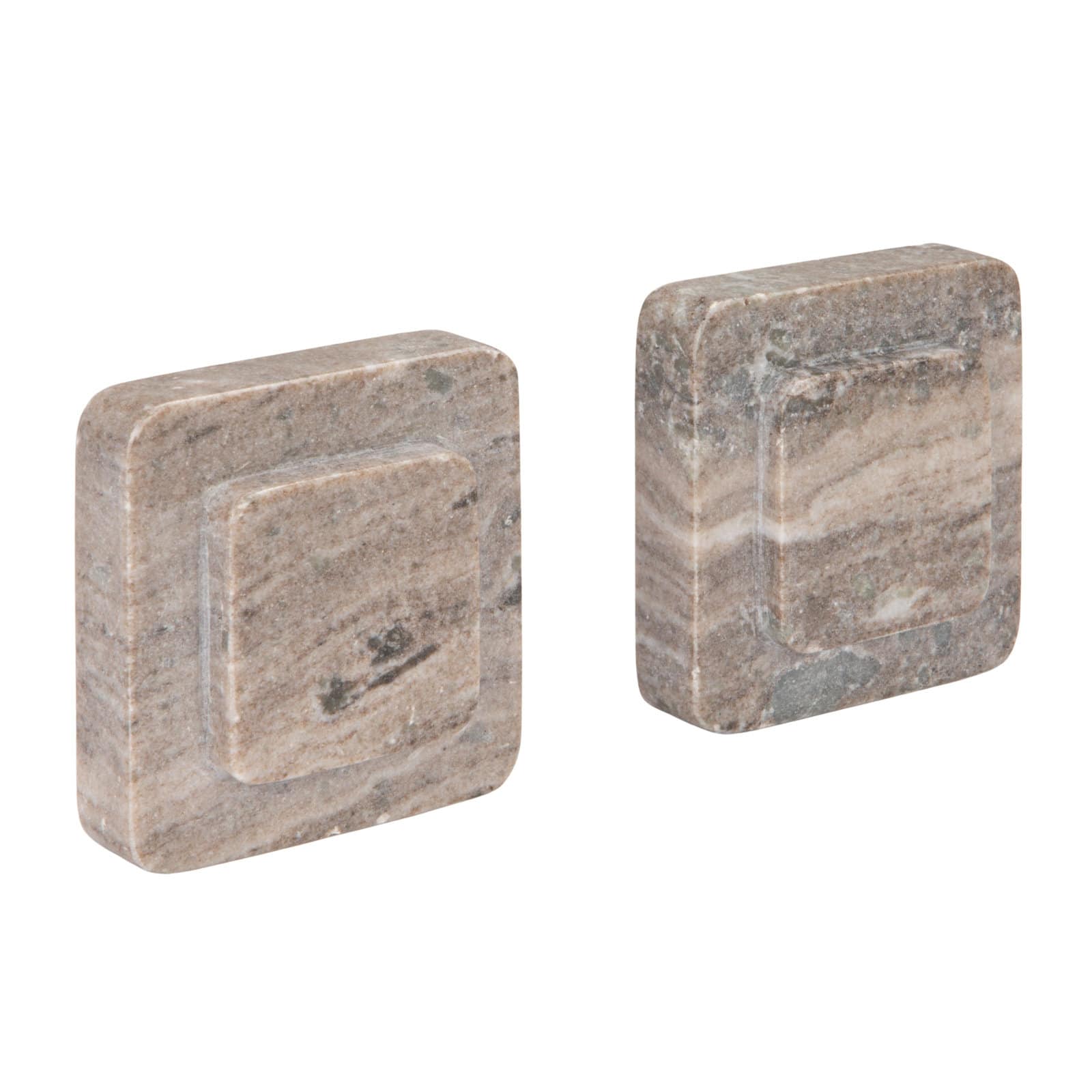 Hello Honey® Square Marble Bookends Set in Beige | 5" x 5" x 2" | Michaels®