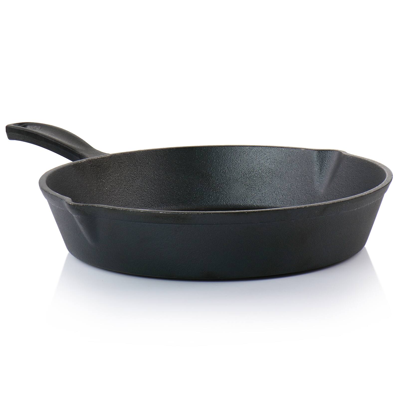 Oster Castaway 10" Round Cast Iron Frying Pan with Pouring Spouts