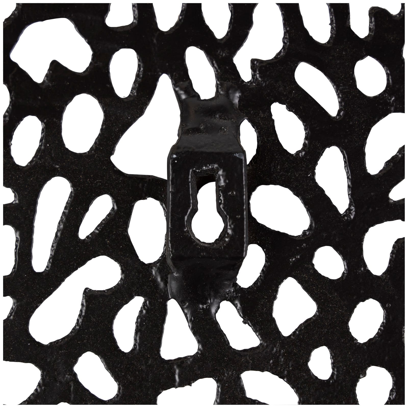 45" Black Abstract Aluminum Wall Mirror with Open Lattice Frame
