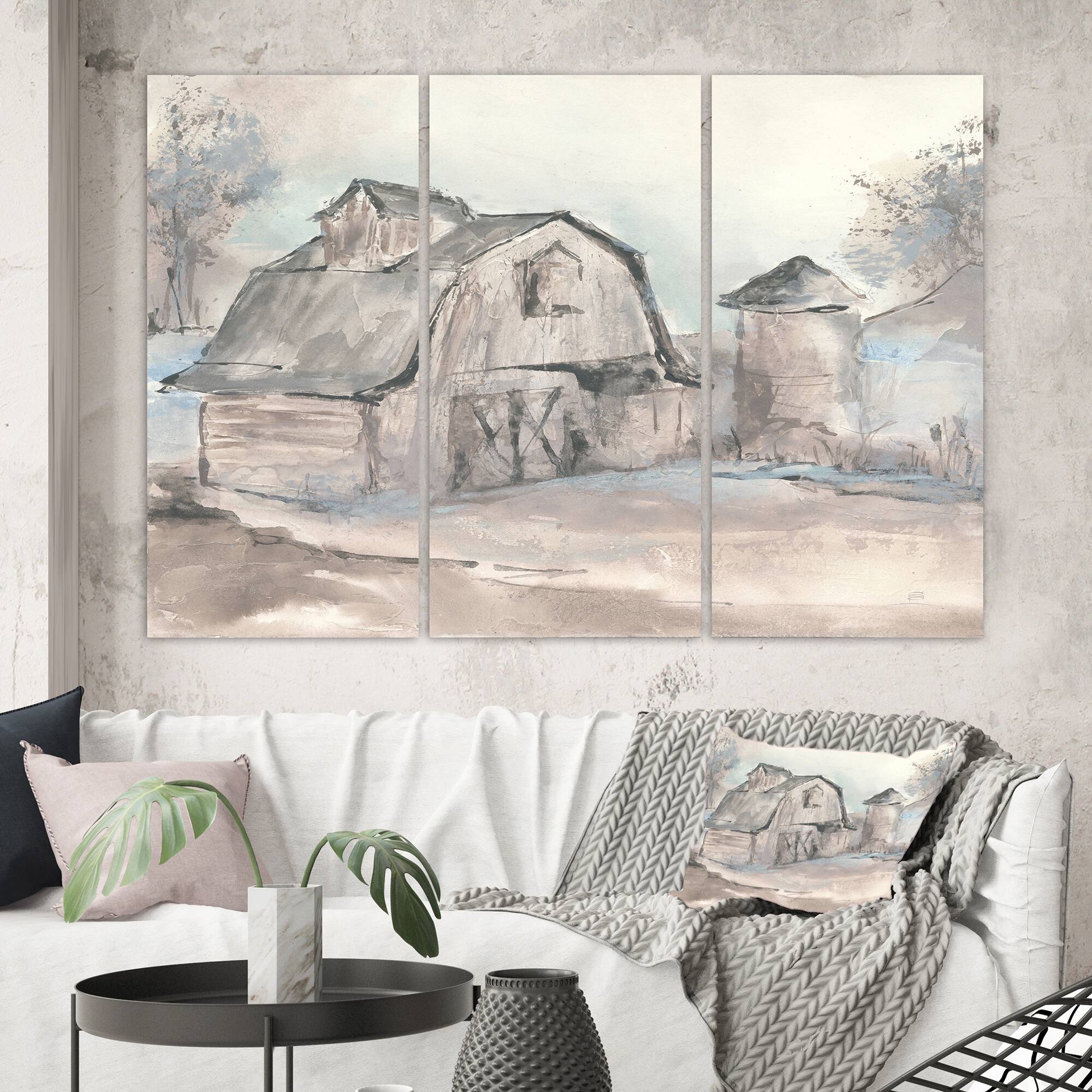 Designart - Farmhouse Barn Grey V - Modern Farmhouse Canvas Art