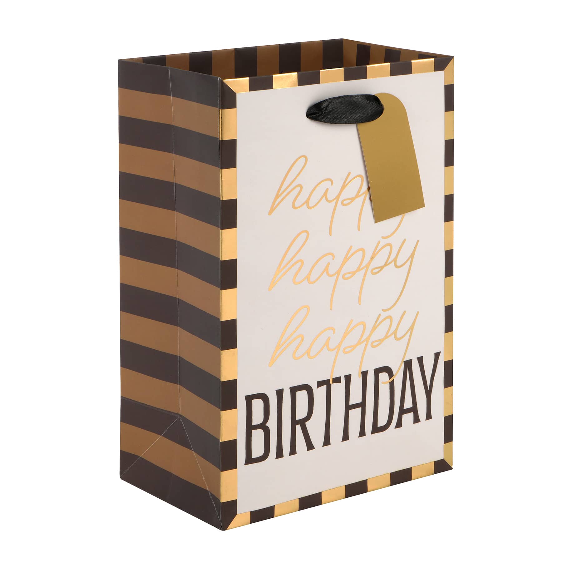 Small Black and Gold Happy Birthday Gift Bag by Celebrate It ™