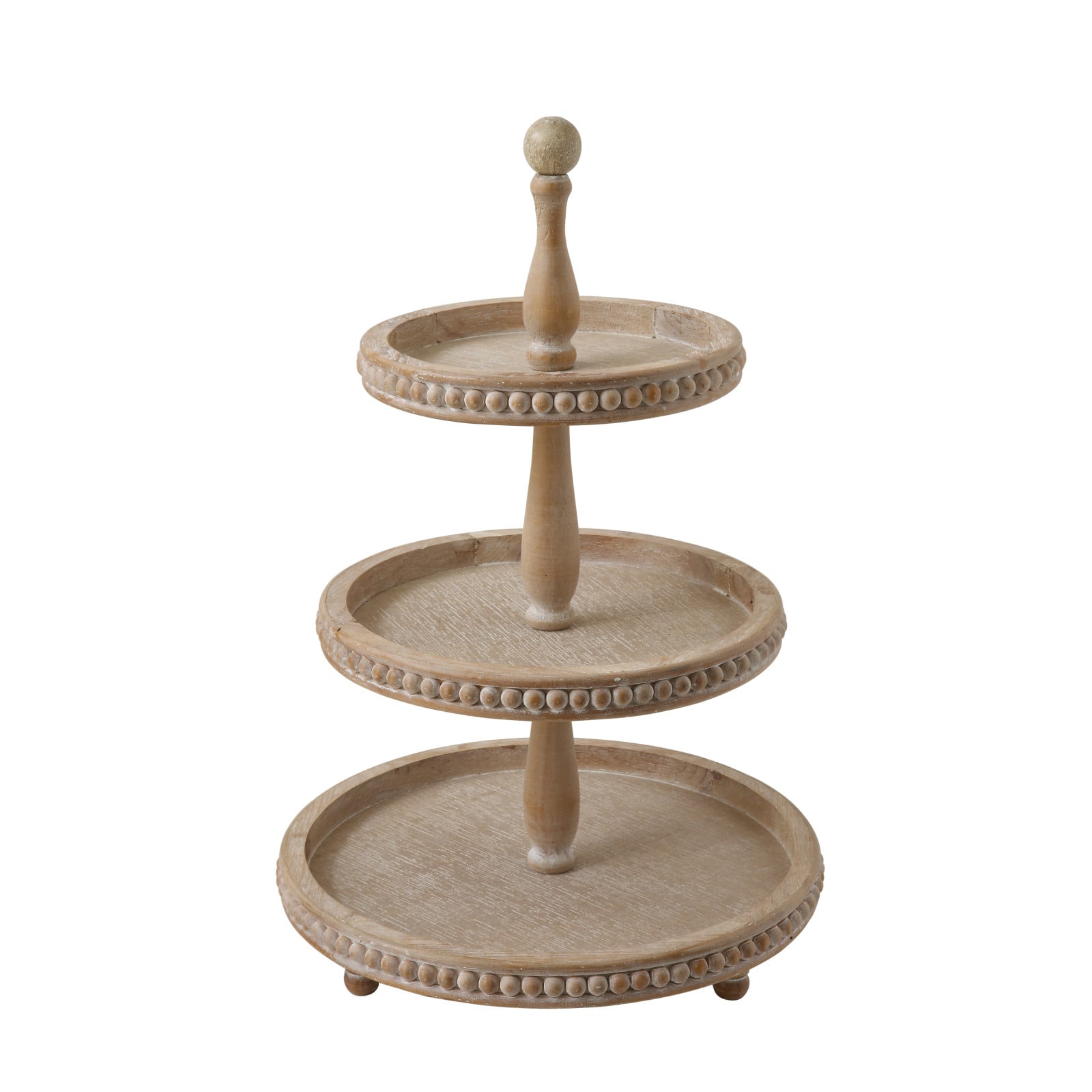 Hello Honey® 24.8" Round 3 Tier Decorative Wood Tray