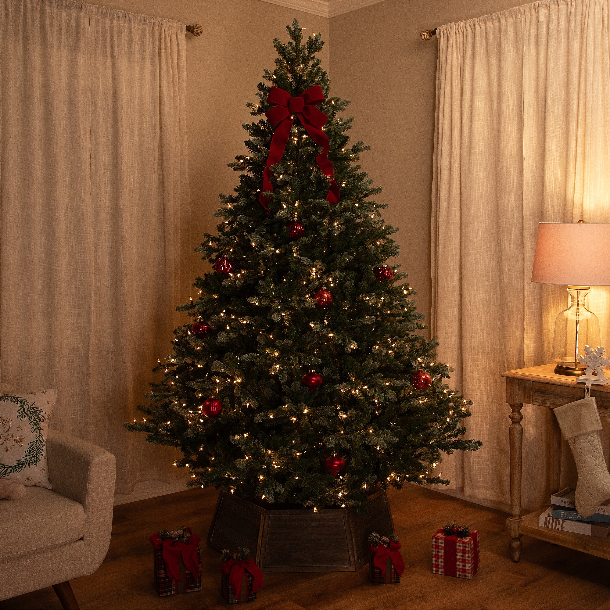 Northlight Real Touch™ 9ft. Pre-Lit Full Spruce Artificial Christmas Tree, Clear Lights