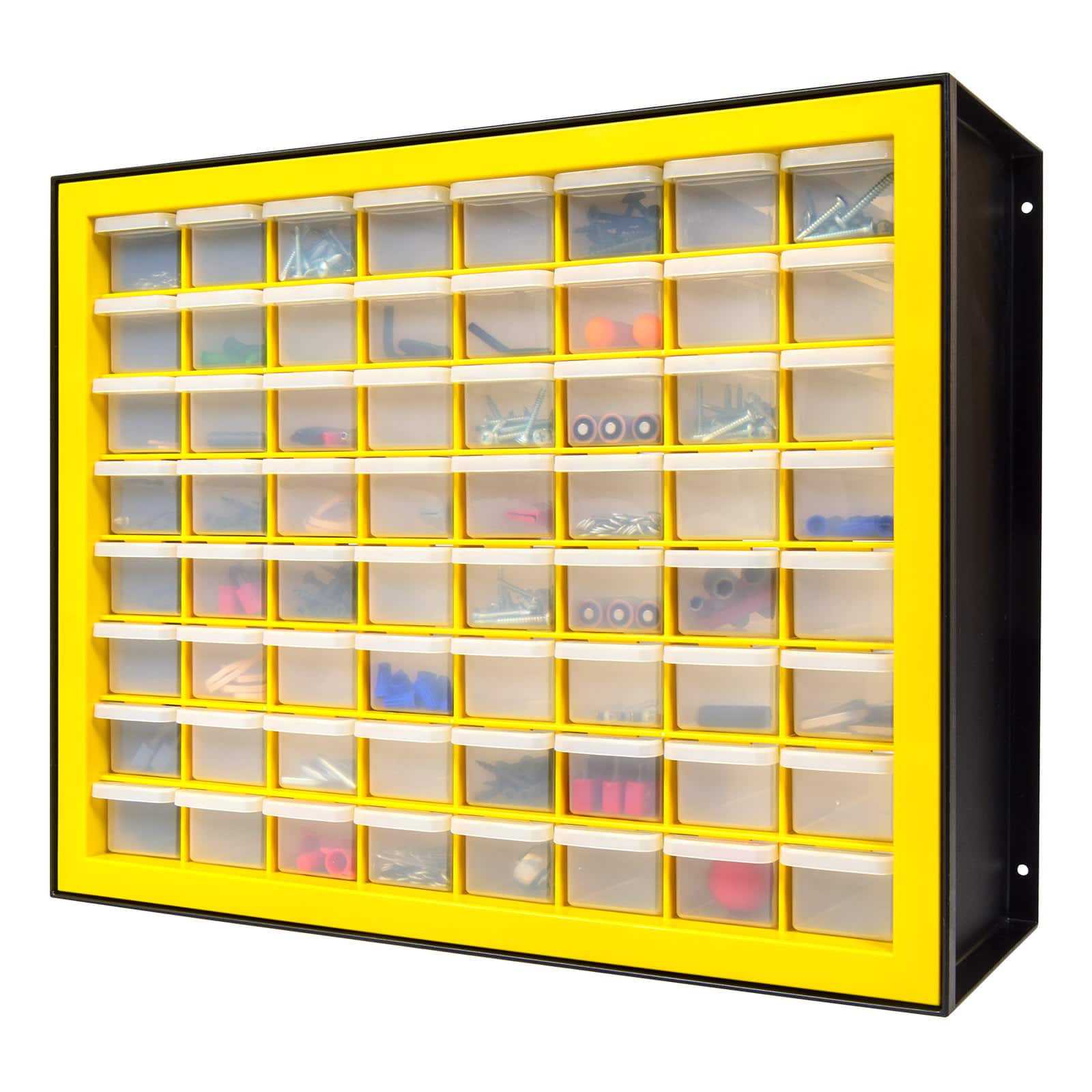 IRIS® Yellow & Black 64-Drawer Parts Cabinet