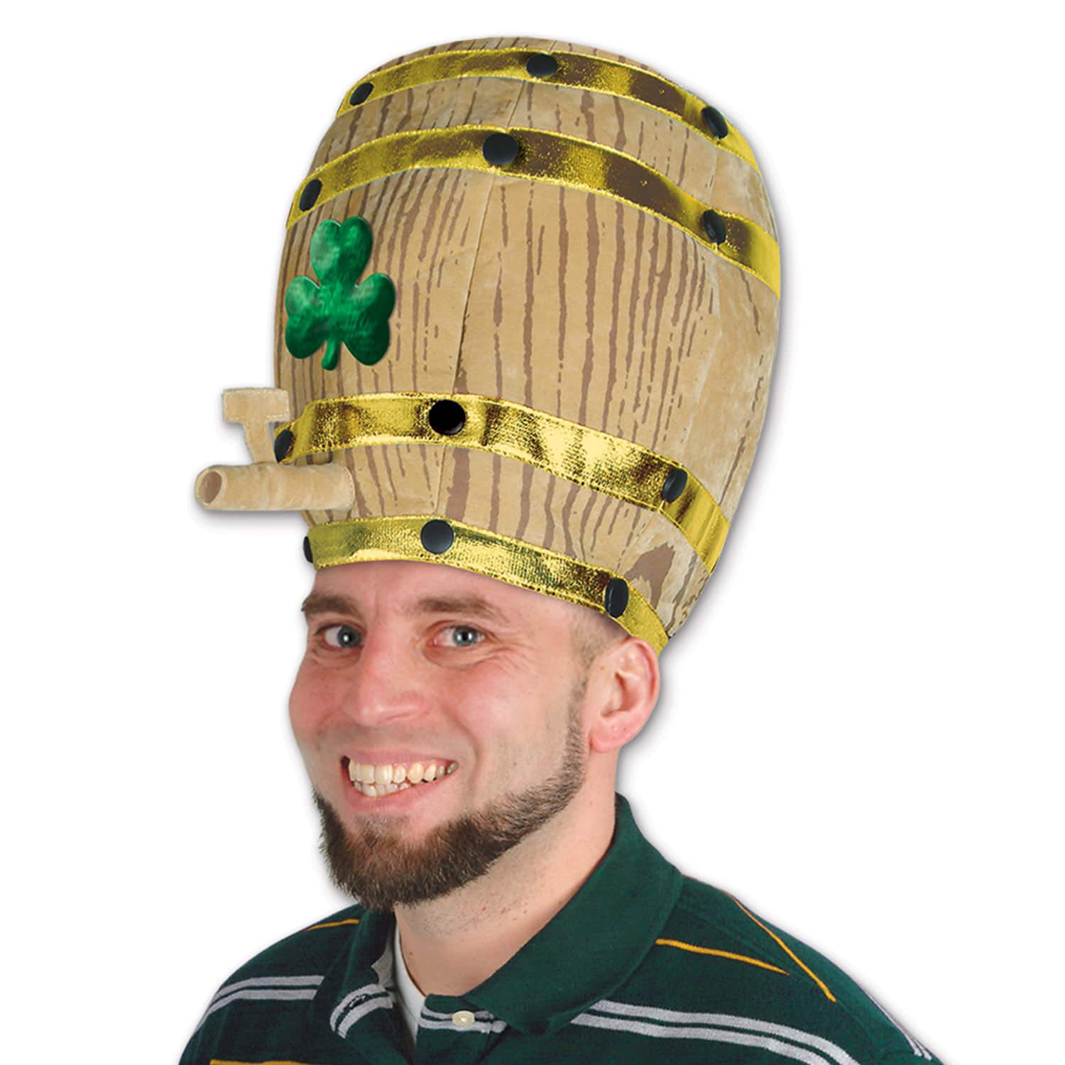 Beistle - 30708 - Plush Shamrock Beer Barrel Hat - Pack of 6