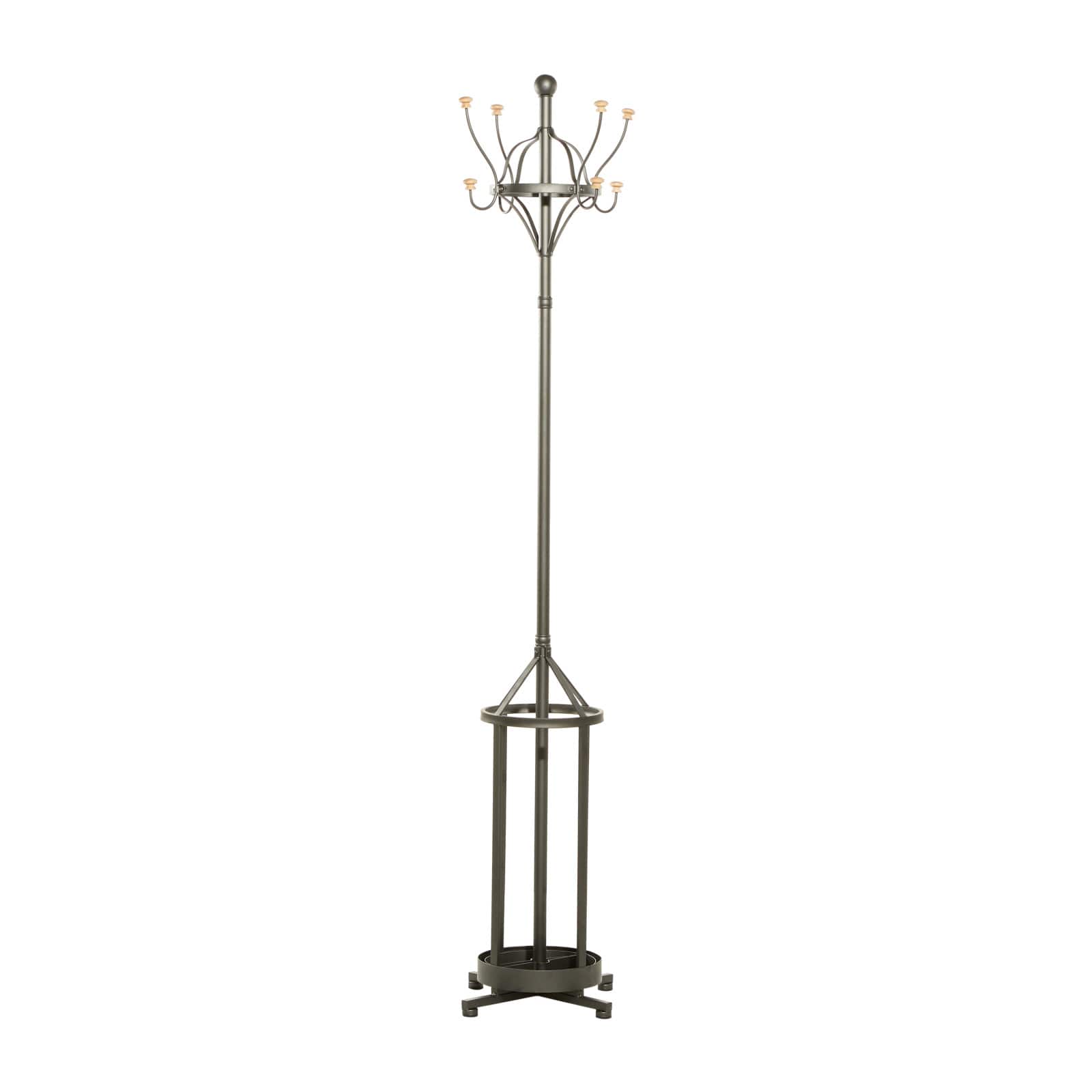 Black Metal Industrial Coat Rack, 19" x 77"