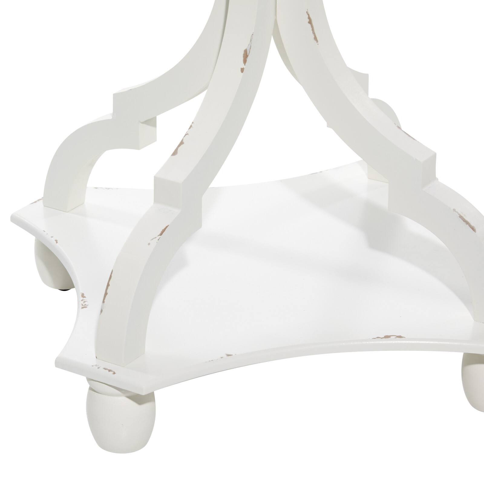 25" White Farmhouse Wood Accent Table
