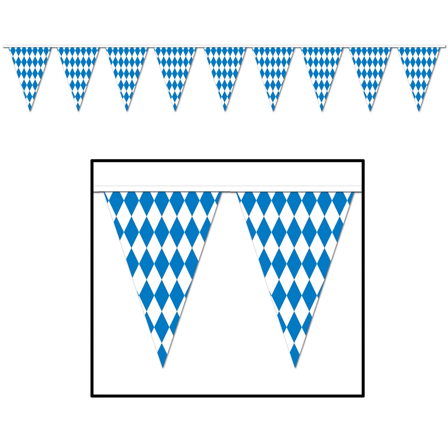 Blue & White Oktoberfest Pennant Banner By Beistle in White/Blue | 30 ft | Michaels®